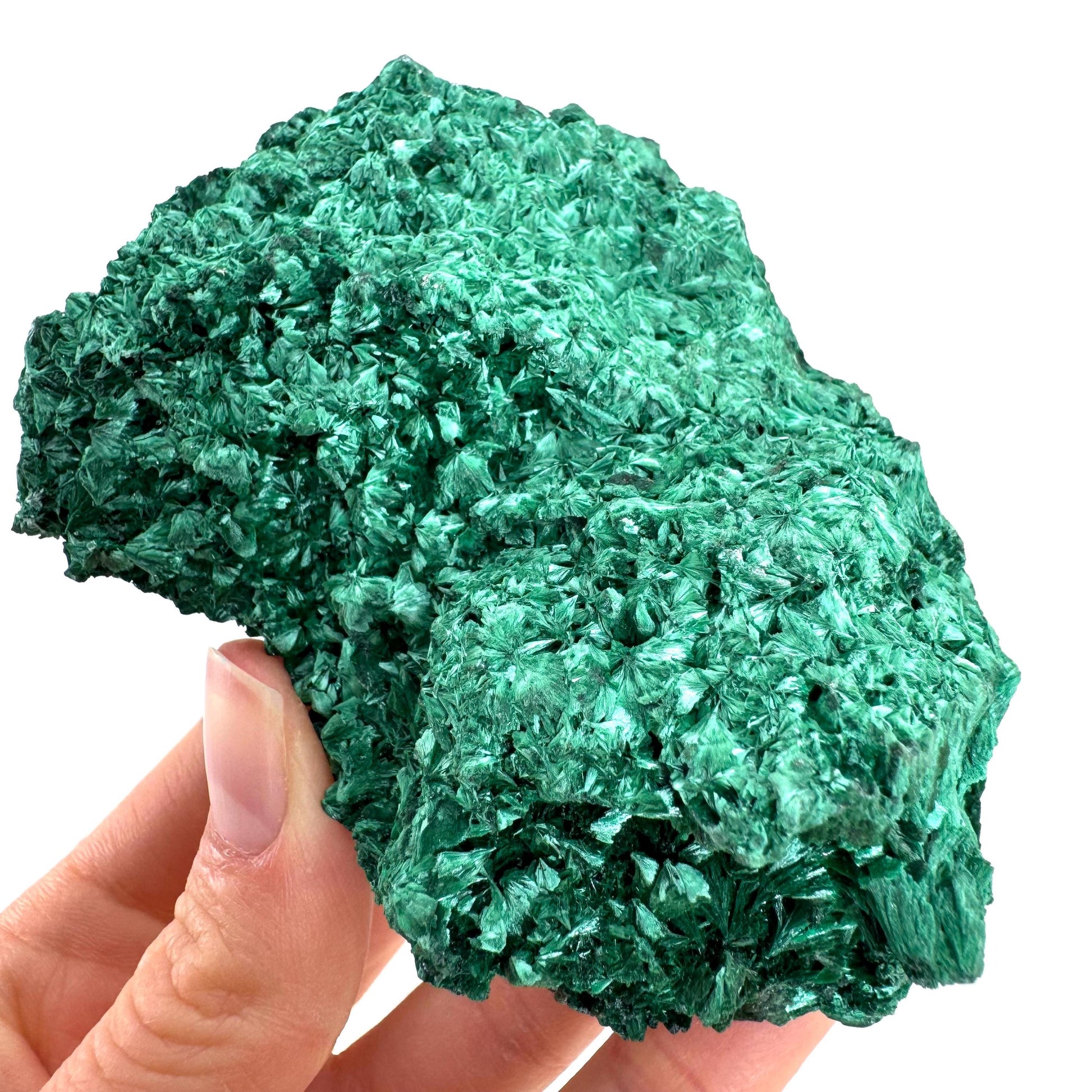 Fibrous Malachite (DR Congo) | raw green malachite crystal, mineral specimen