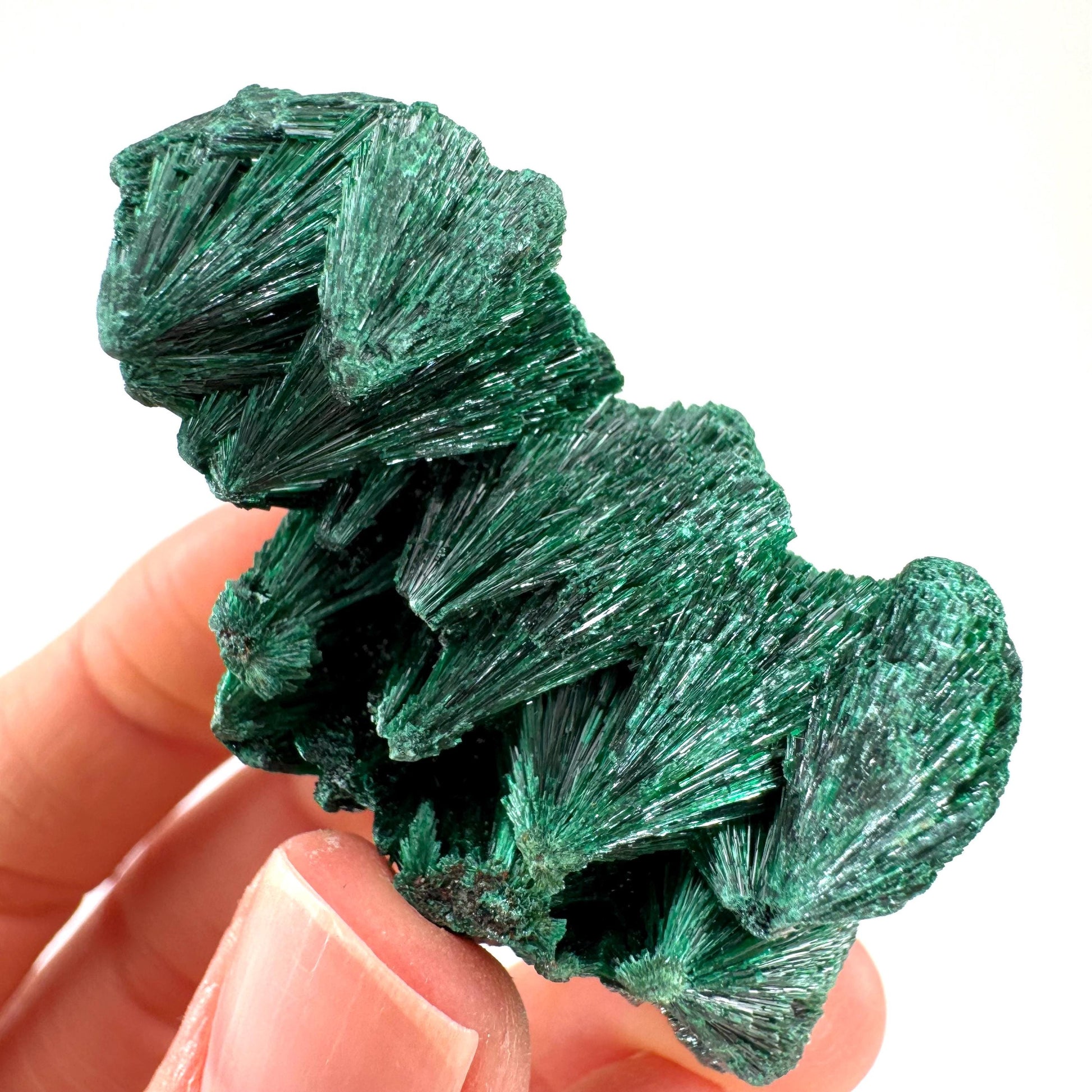 Fibrous Malachite (DR Congo) | raw green malachite crystal, mineral specimen