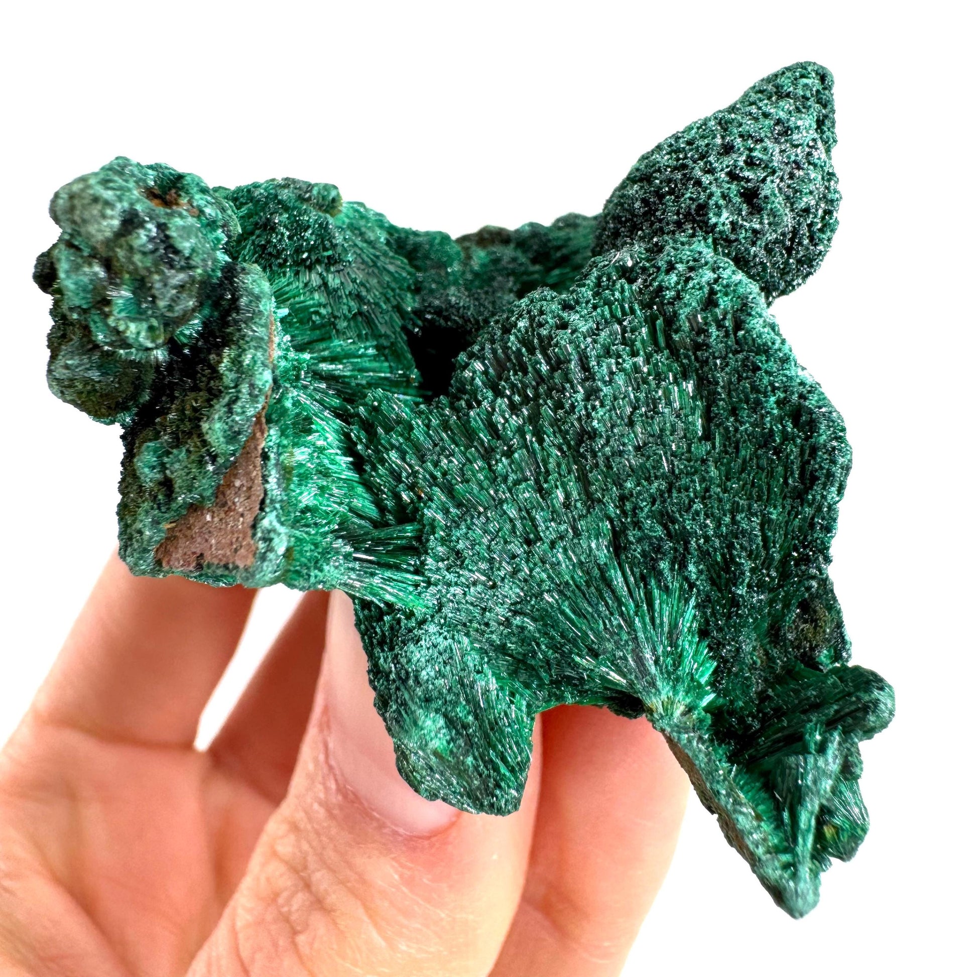 Fibrous Malachite (DR Congo) | raw green malachite crystal, mineral specimen