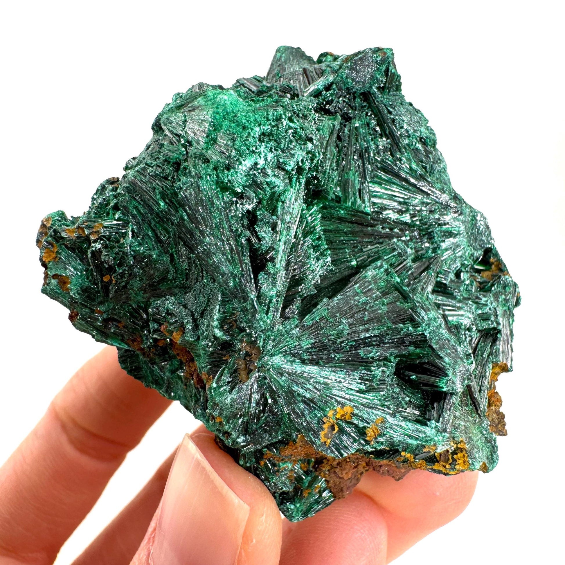 Fibrous Malachite (DR Congo) | raw green malachite crystal, mineral specimen