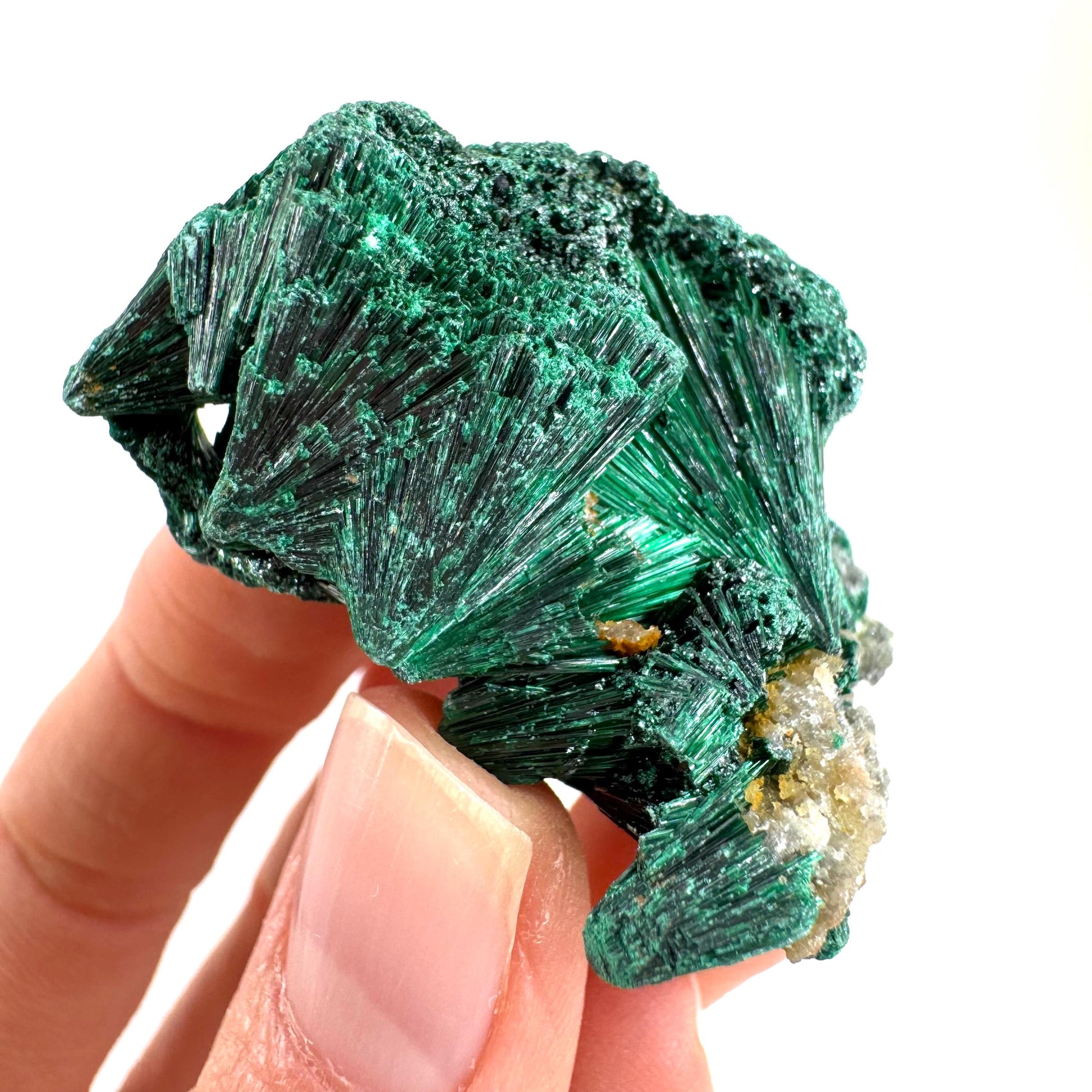 Fibrous Malachite (DR Congo) | raw green malachite crystal, mineral specimen