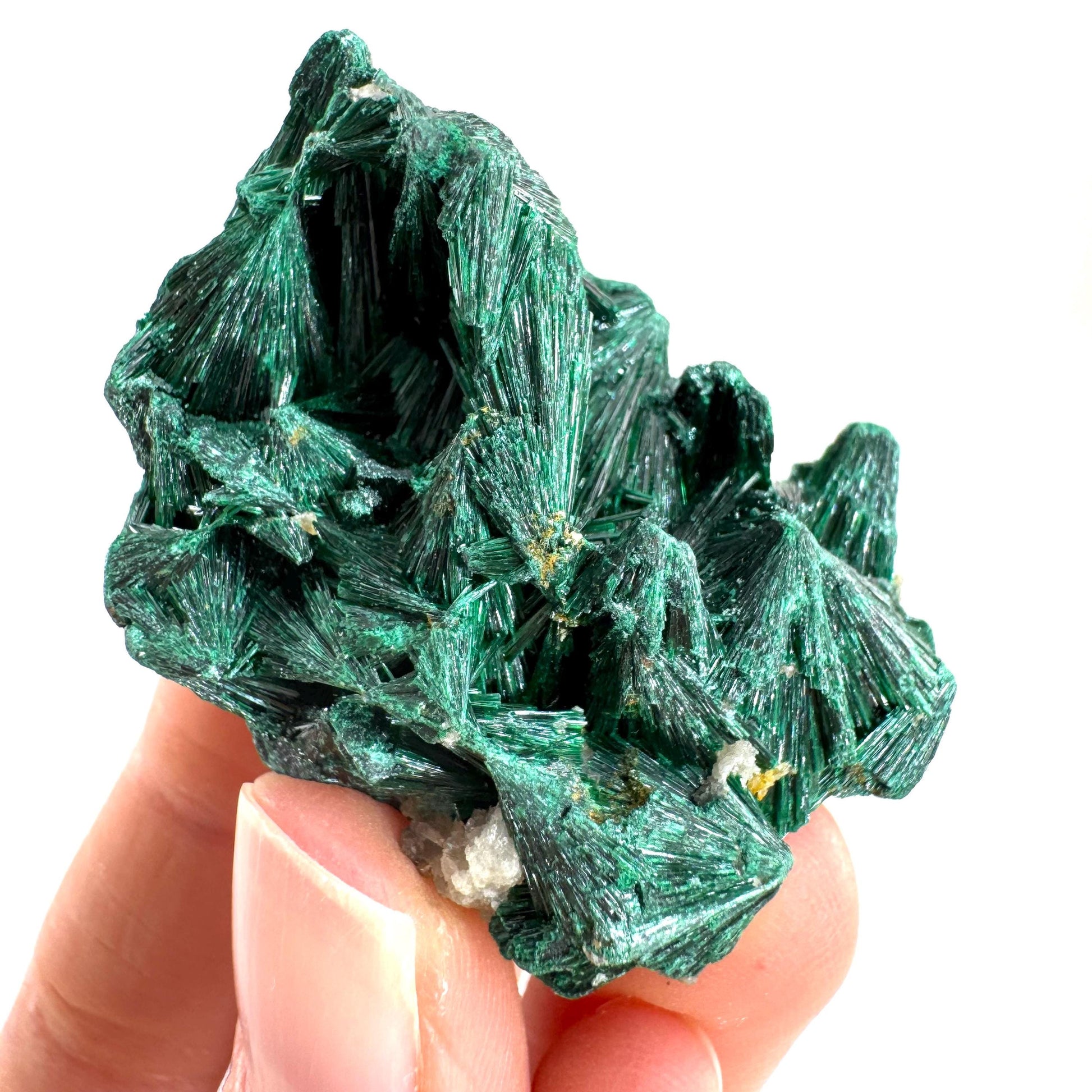 Fibrous Malachite (DR Congo) | raw green malachite crystal, mineral specimen