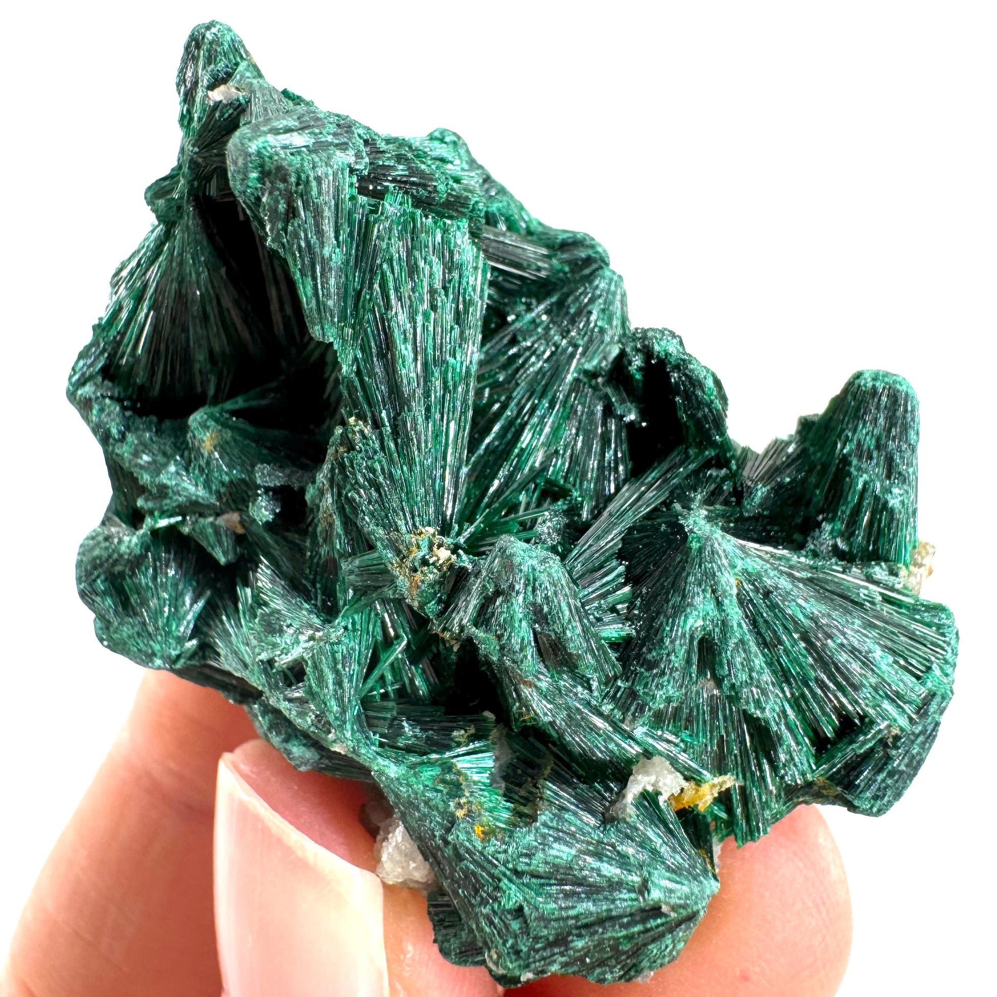 Fibrous Malachite (DR Congo) | raw green malachite crystal, mineral specimen