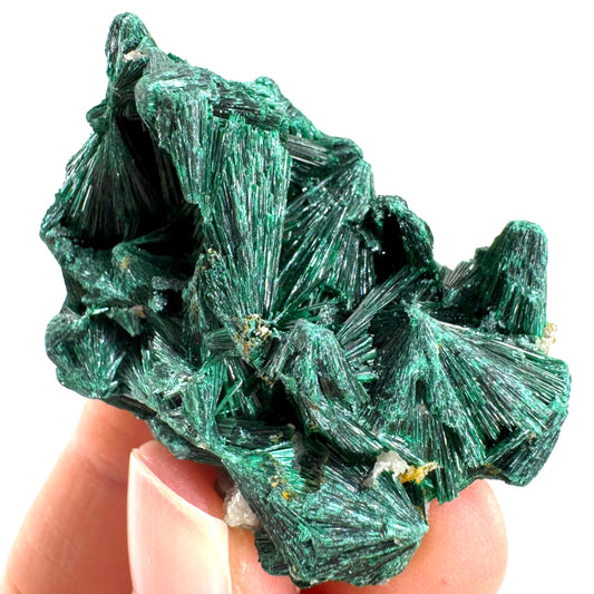 Fibrous Malachite (DR Congo) | raw green malachite crystal, mineral specimen