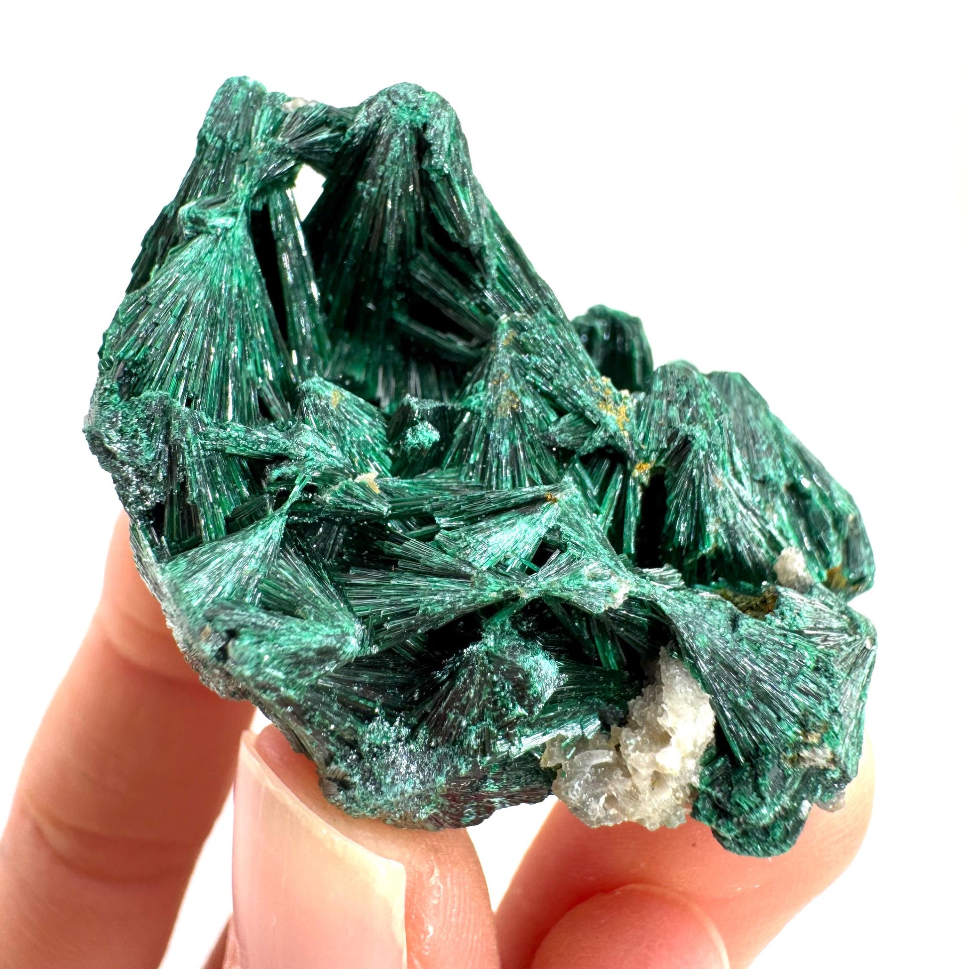Fibrous Malachite (DR Congo) | raw green malachite crystal, mineral specimen