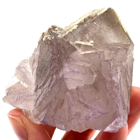Purple Fluorite w/ Calcite (Pakistan) | purple fluorite crystal cluster, mineral specimen