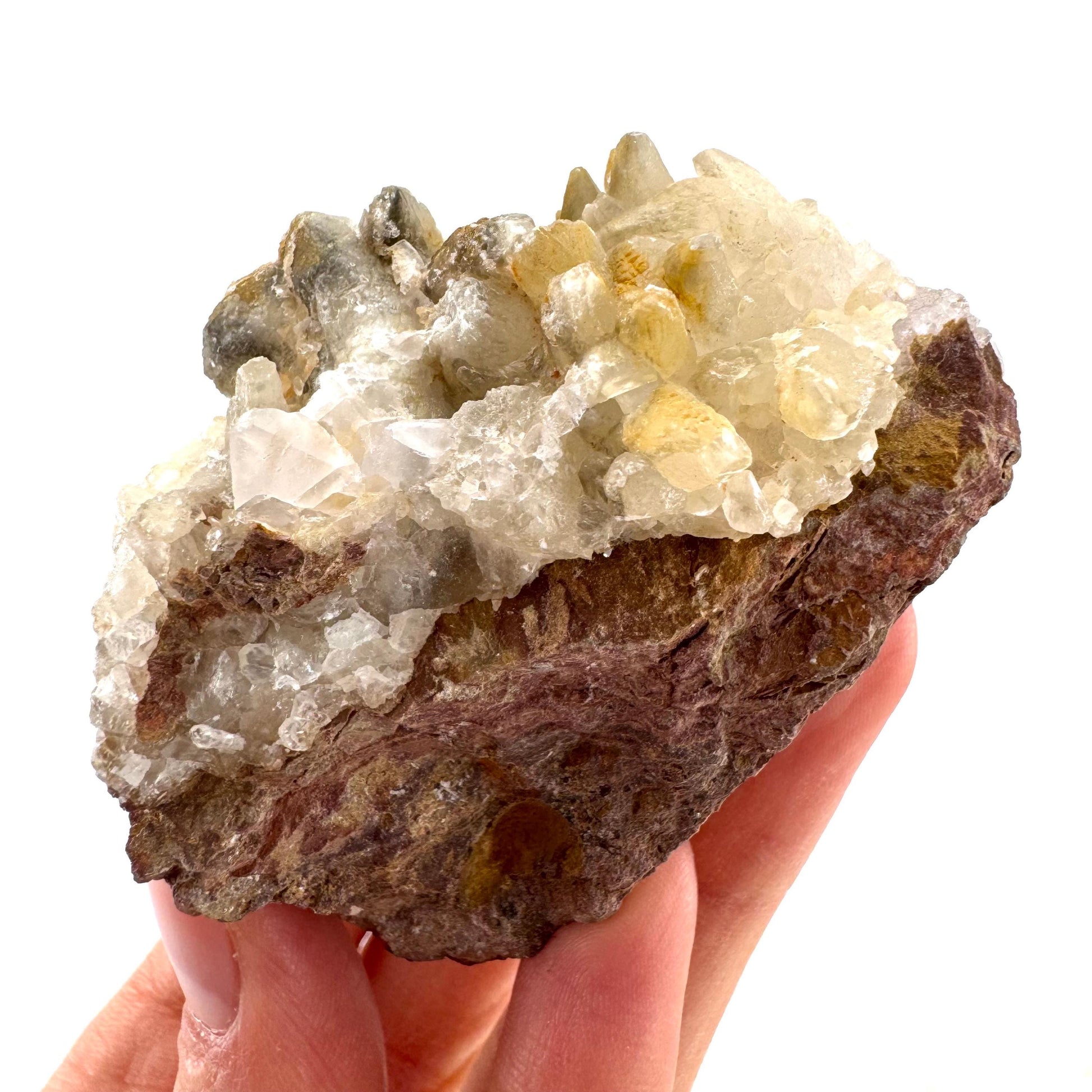 Purple Fluorite w/ Calcite (Pakistan) | purple fluorite crystal cluster, mineral specimen