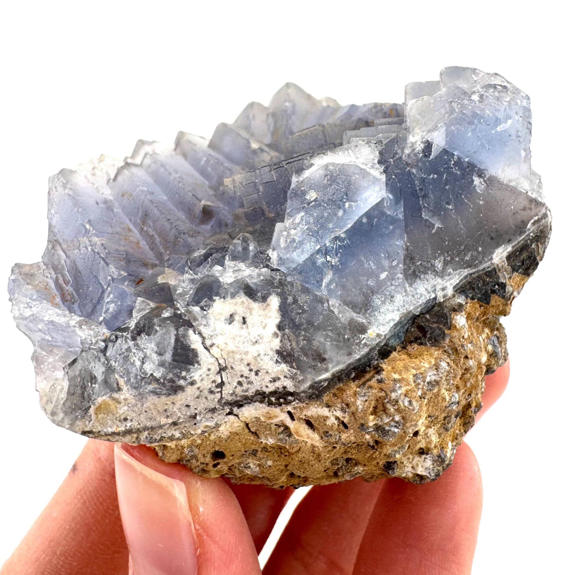 Blue Fluorite (Pakistan) | blue fluorite crystal cluster, mineral specimen