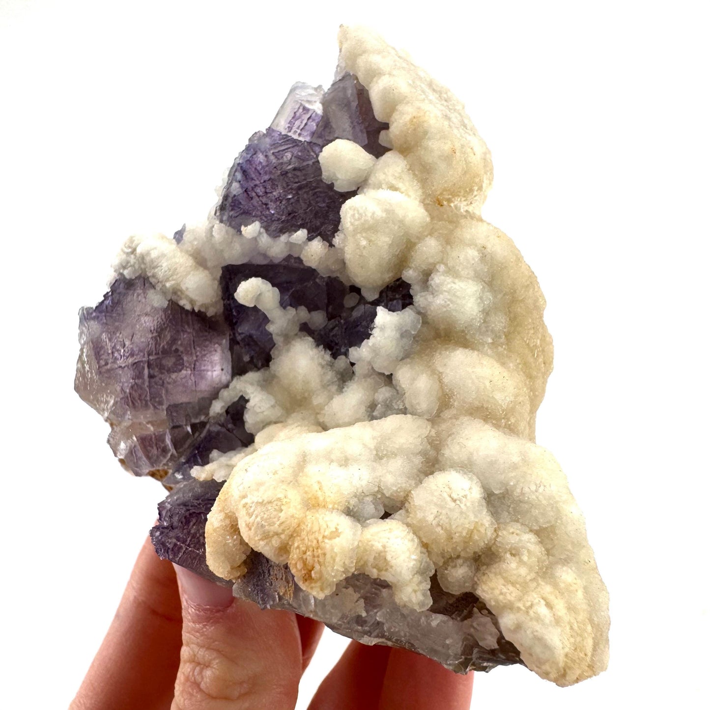 Purple Fluorite w/ Calcite (Pakistan) | purple fluorite crystal cluster, mineral specimen