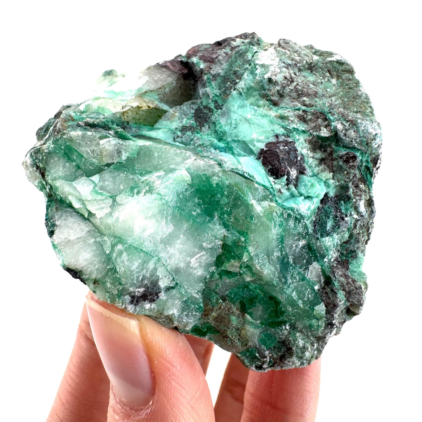 Ajoite in Quartz (South Africa) | raw ajoite, raw crystals, mineral specimen, Ajoite quartz crystal