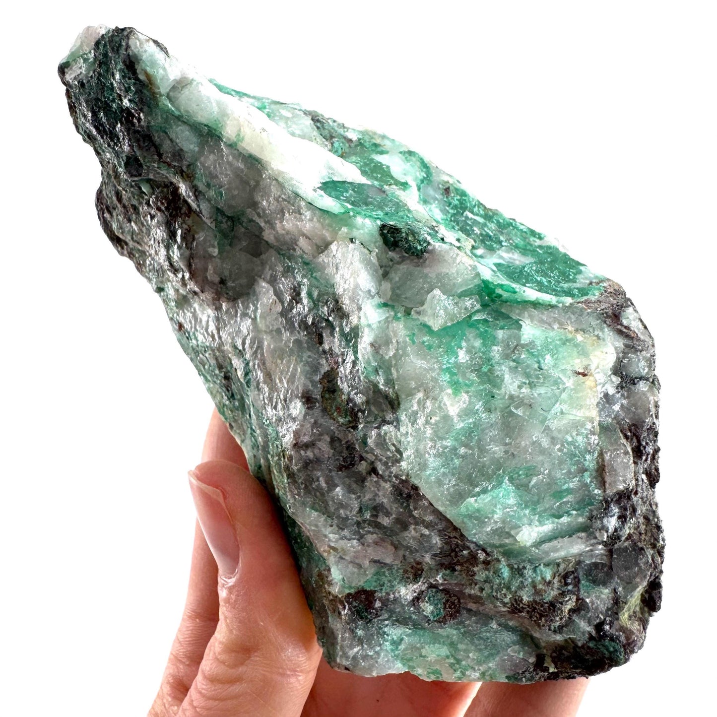 Ajoite in Quartz (South Africa) | raw ajoite, raw crystals, mineral specimen, Ajoite quartz crystal