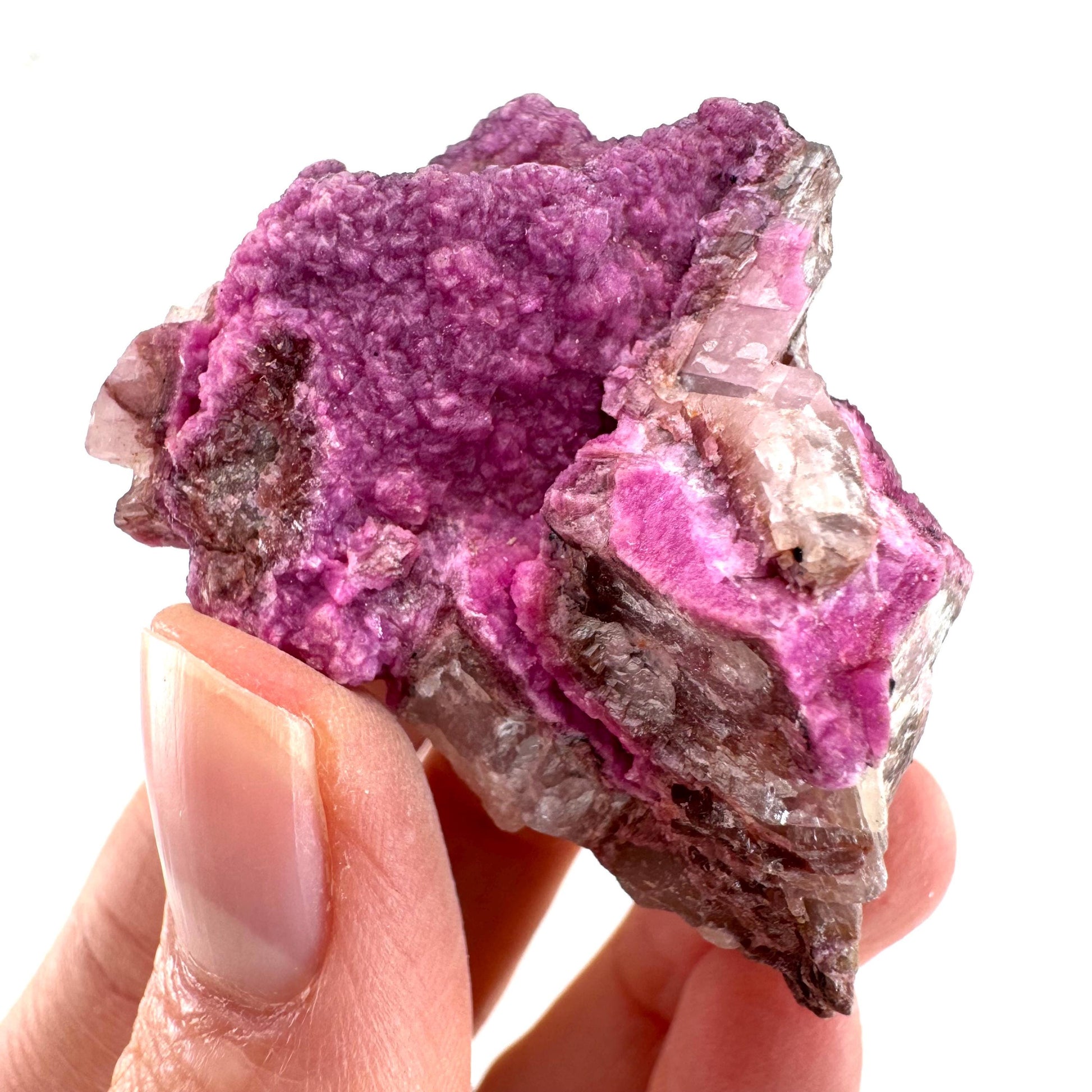 Cobaltoan Calcite w/ Heterogenite (DR Congo) | cobalto calcite crystal, mineral specimen