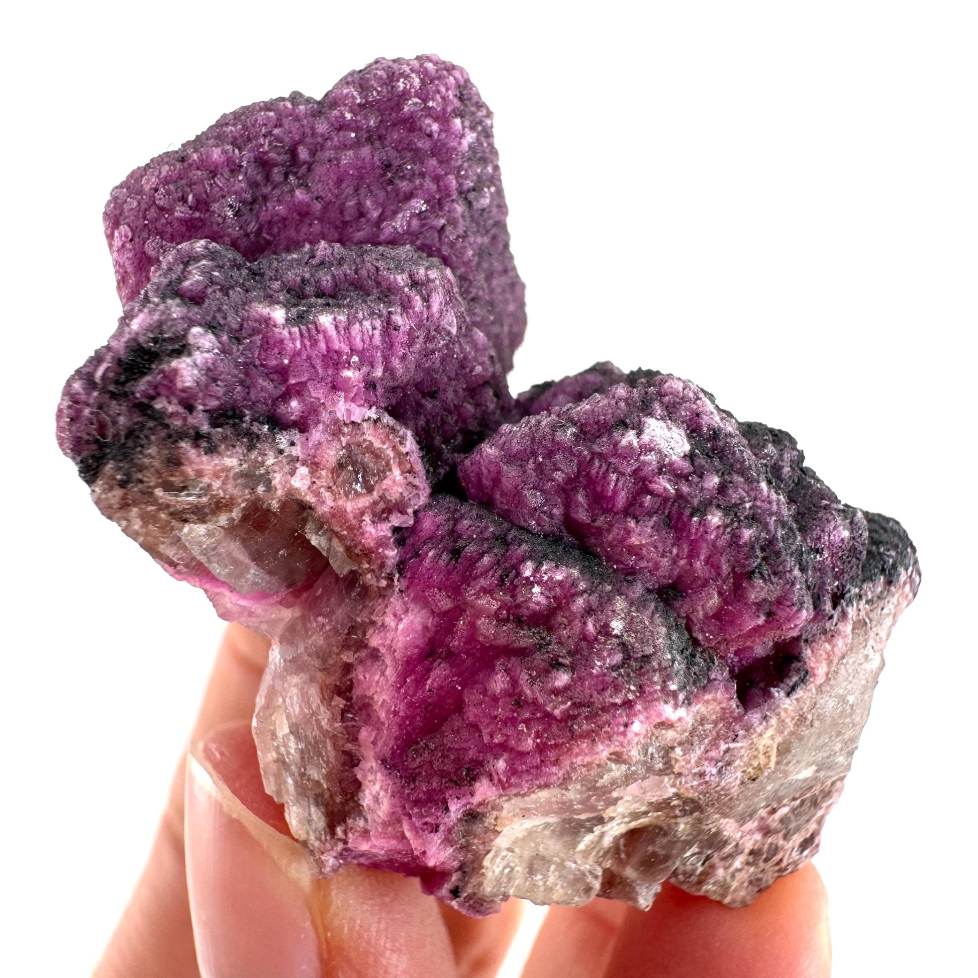 Cobaltoan Calcite w/ Heterogenite (DR Congo) | cobalto calcite crystal, mineral specimen