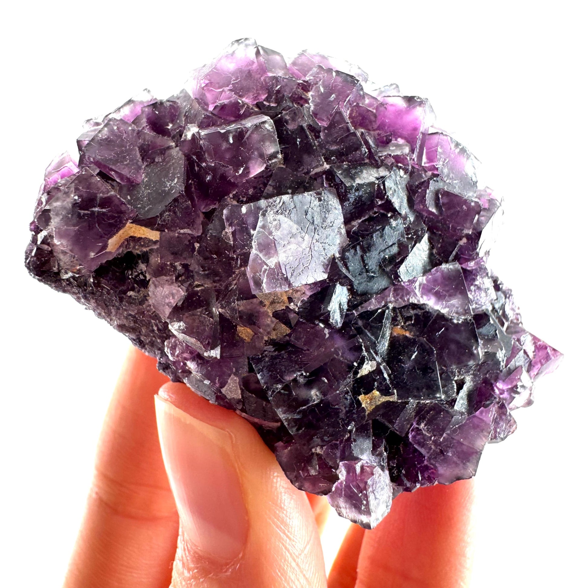 Okorusu Fluorite (Namibia) | purple fluorite cluster, raw fluorite crystal, mineral specimen