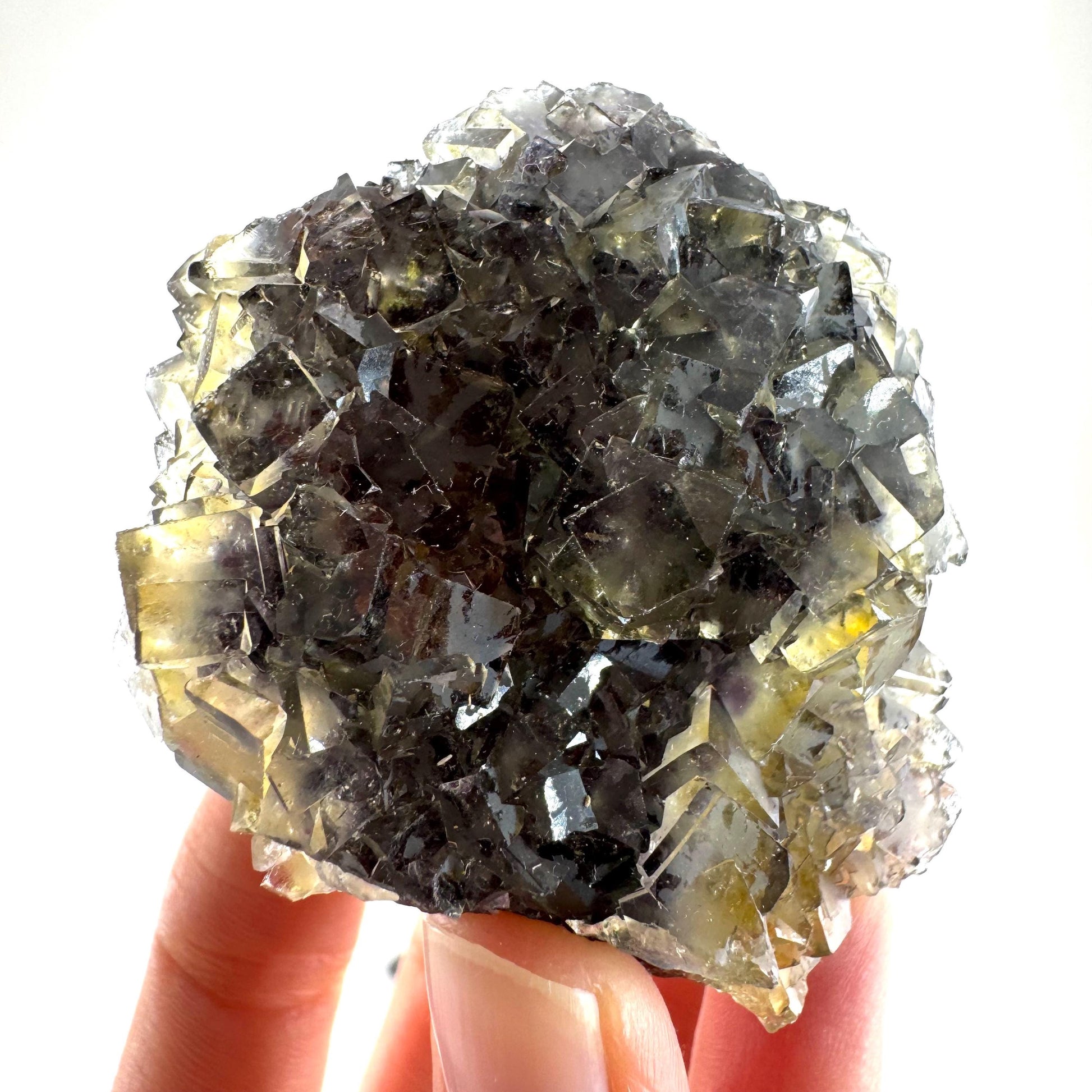 Okorusu Fluorite (Namibia) | “Honey Pocket” fluorite cluster, yellow fluorite crystal, mineral specimen
