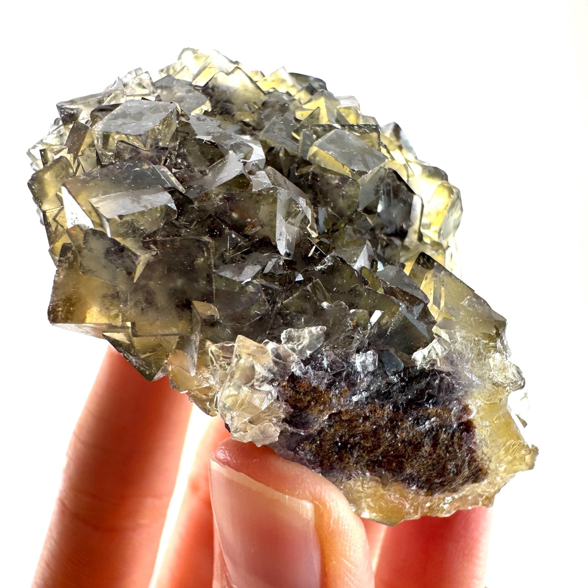 Okorusu Fluorite (Namibia) | “Honey Pocket” fluorite cluster, yellow fluorite crystal, mineral specimen