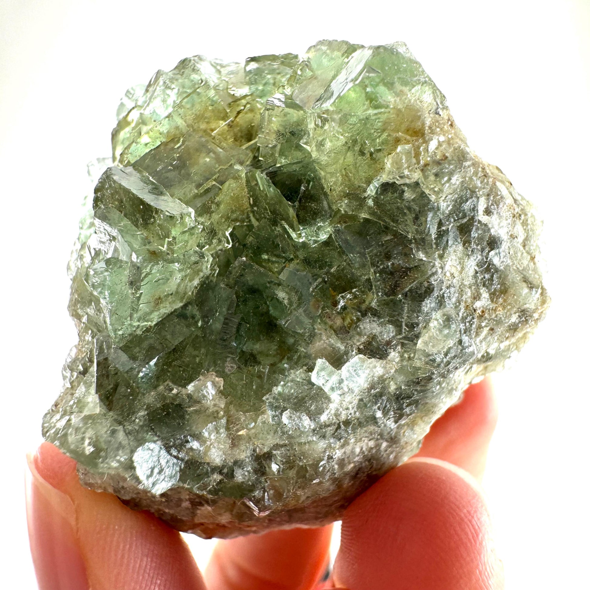 Okorusu Fluorite (Namibia) | green fluorite cluster, raw fluorite crystal, mineral specimen