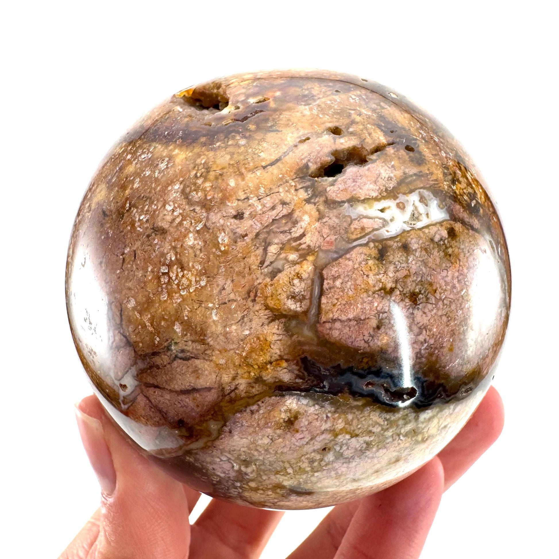 Druzy Jasper sphere | crystal ball, ocean jasper, polished druzy jasper, ocean jasper ball, polished crystal orb