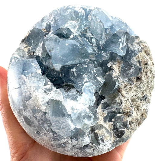 Celestite Sphere | raw celestite crystal, celestite geode, natural celestite crystal, crystal ball