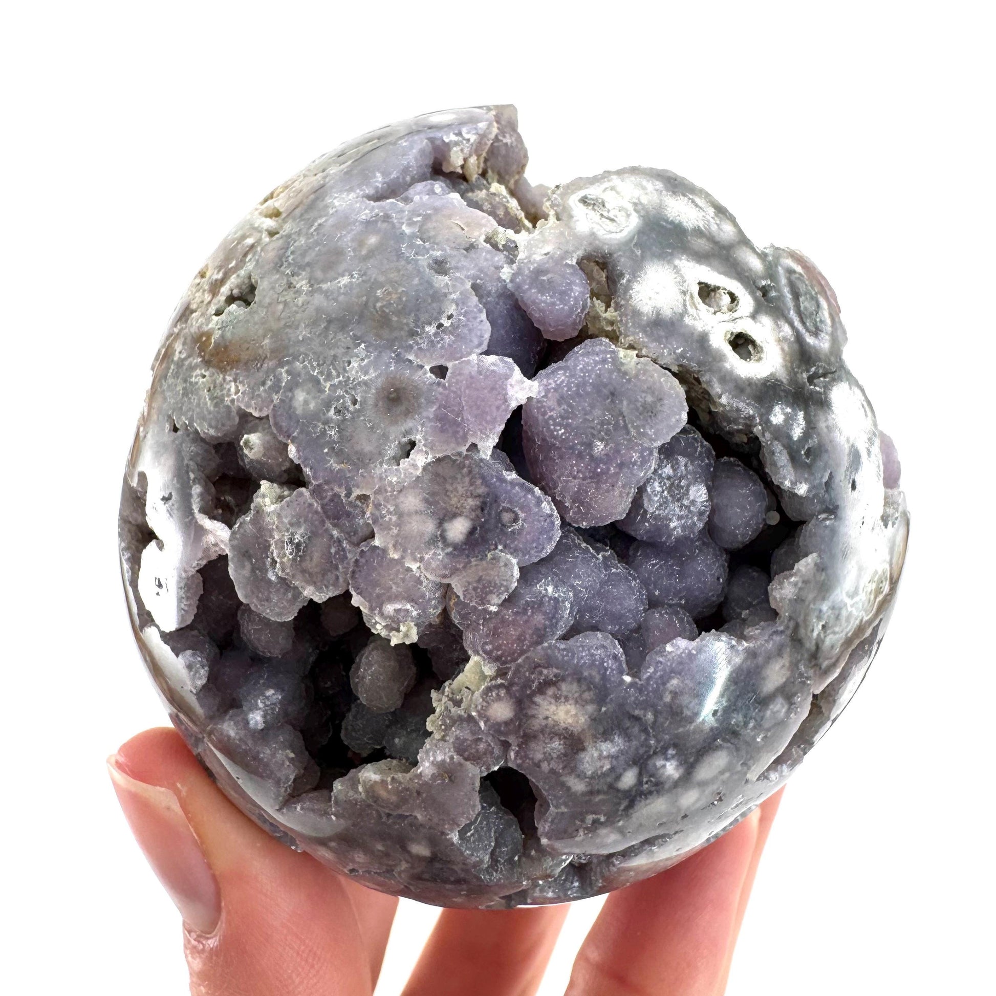 Grape Agate Sphere | purple grape agate crystal ball, grape agate cluster, crystal sphere