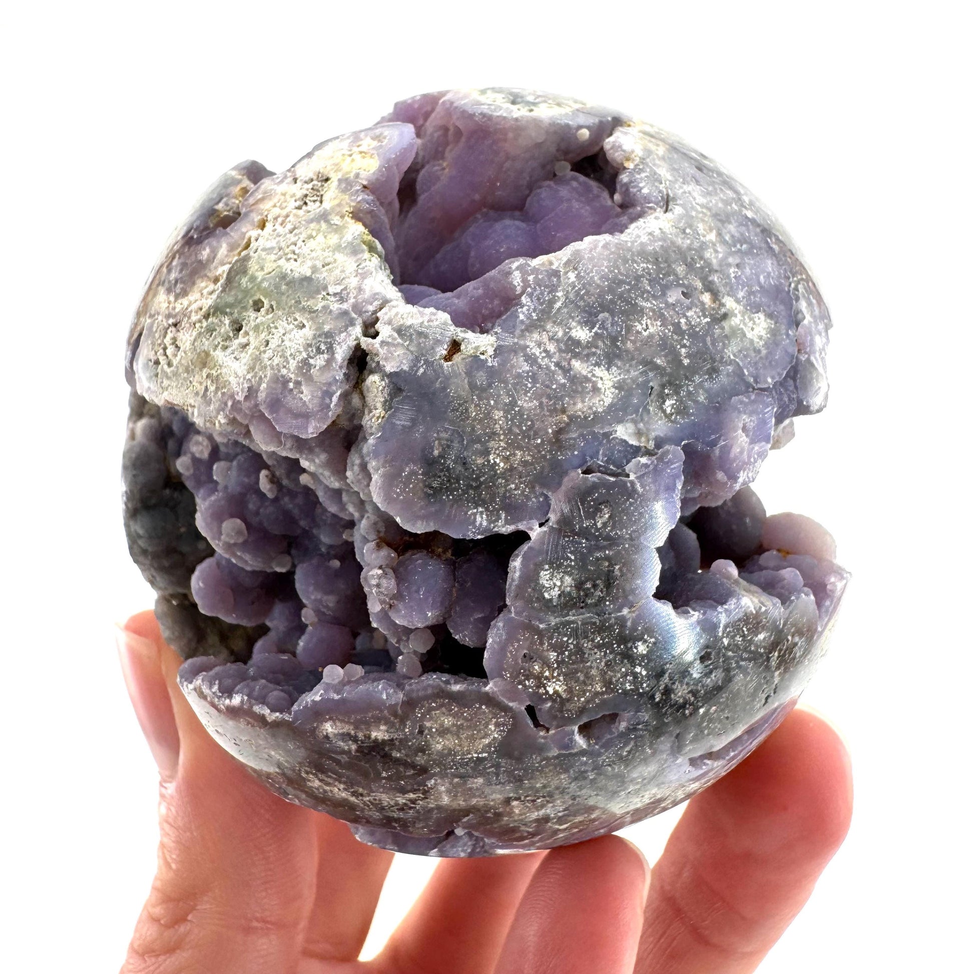 Grape Agate Sphere | purple grape agate crystal ball, grape agate cluster, crystal sphere
