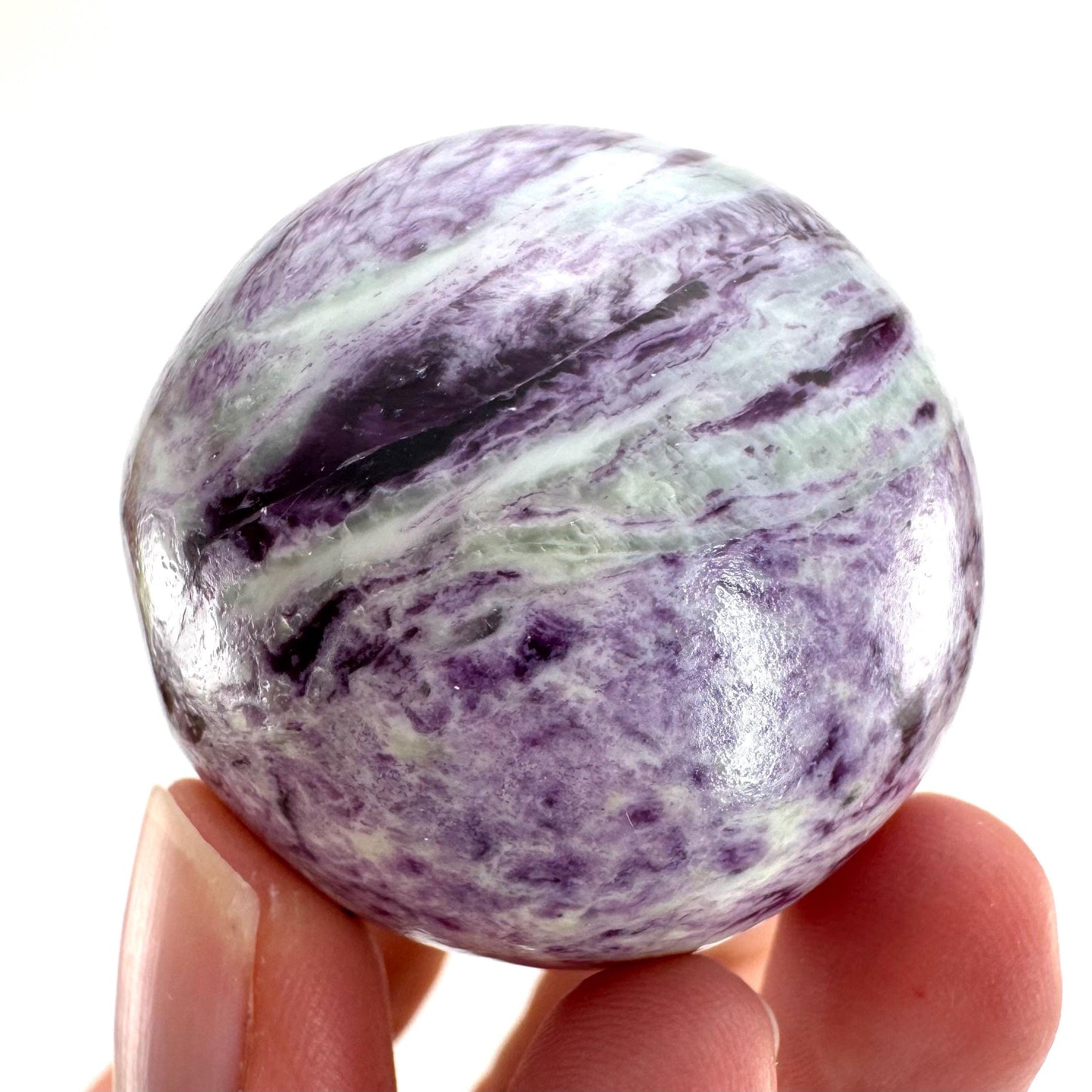 Kammererite Sphere | polished kammererite crystal ball, crystal sphere, natural kammererite