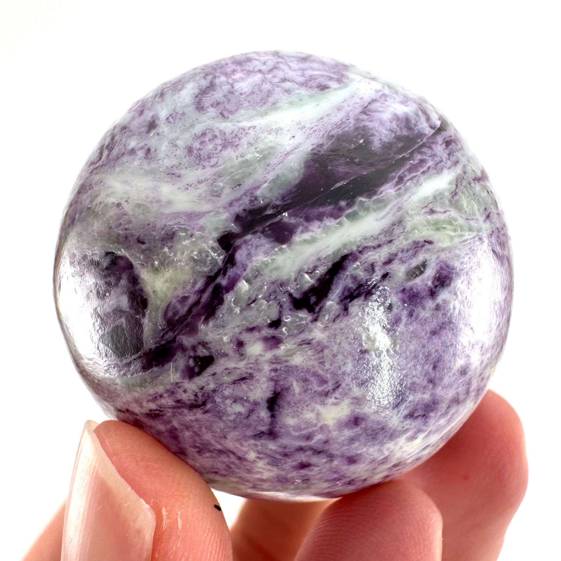 Kammererite Sphere | polished kammererite crystal ball, crystal sphere, natural kammererite