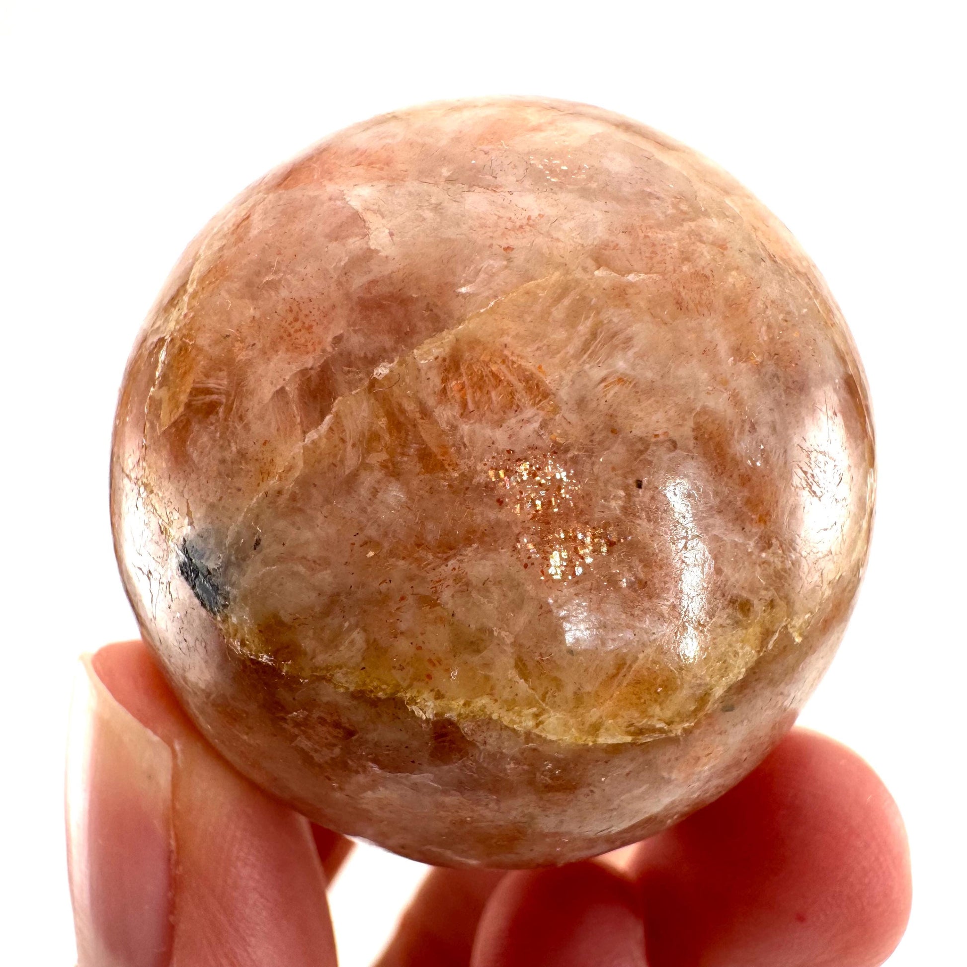 Sunstone Sphere | polished sunstone, sunstone crystal ball, crystal sphere, orange moonstone sphere