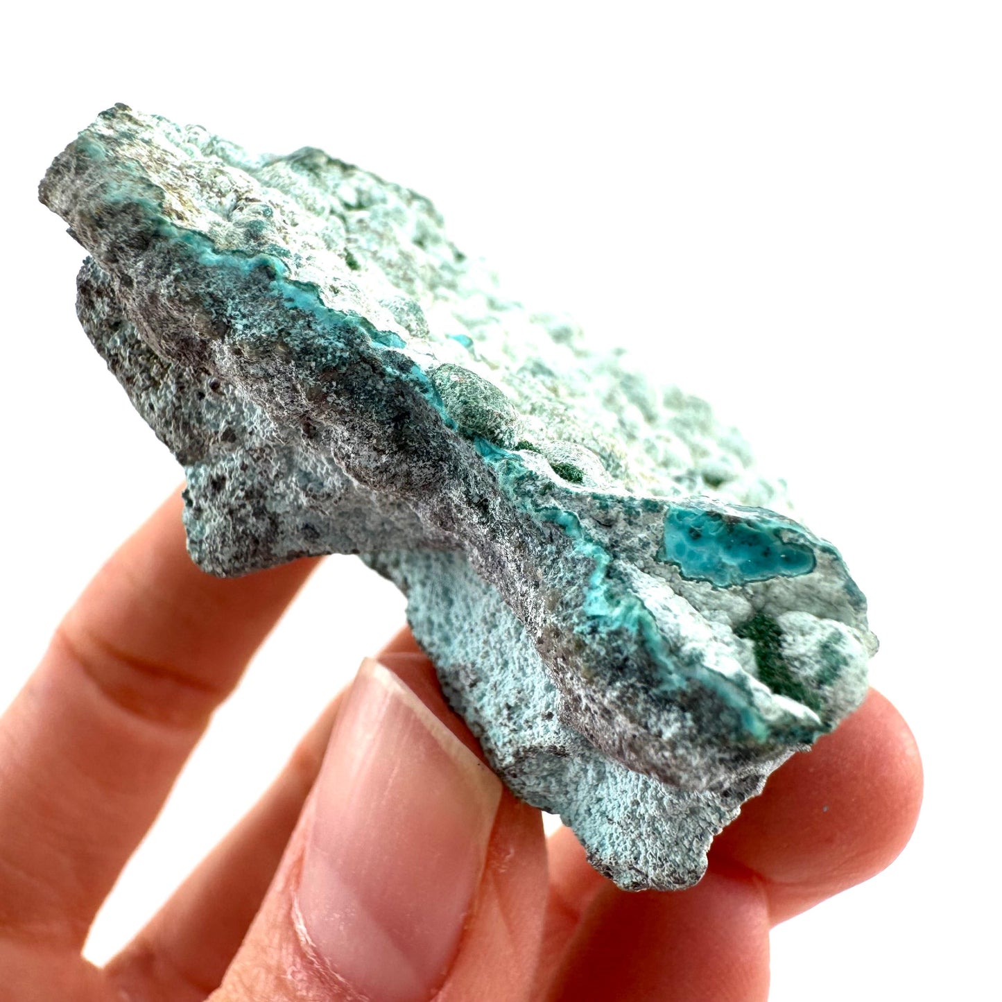 Chrysocolla (DR Congo) | botryoidal chrysocolla crystal, mineral specimen