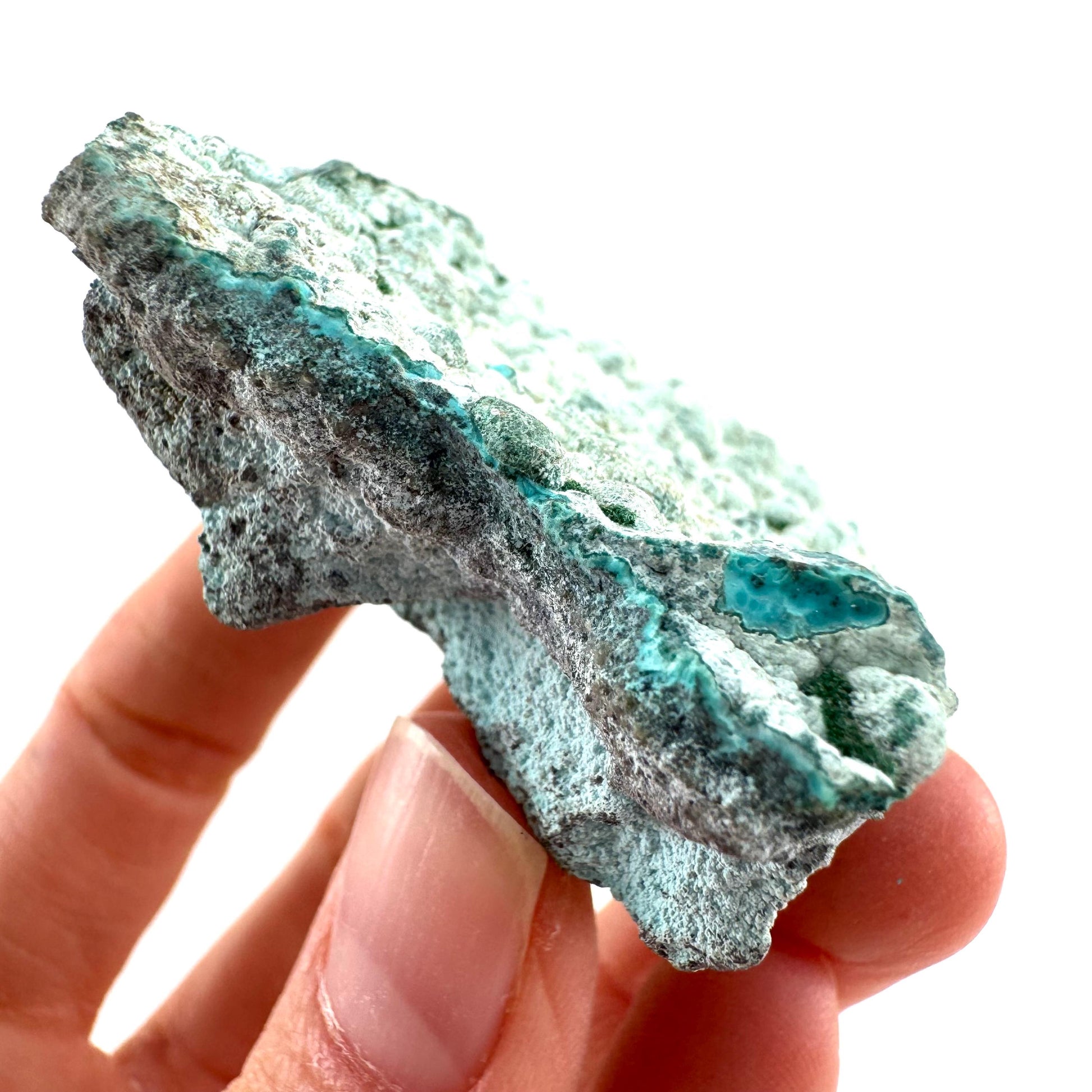 Chrysocolla (DR Congo) | botryoidal chrysocolla crystal, mineral specimen