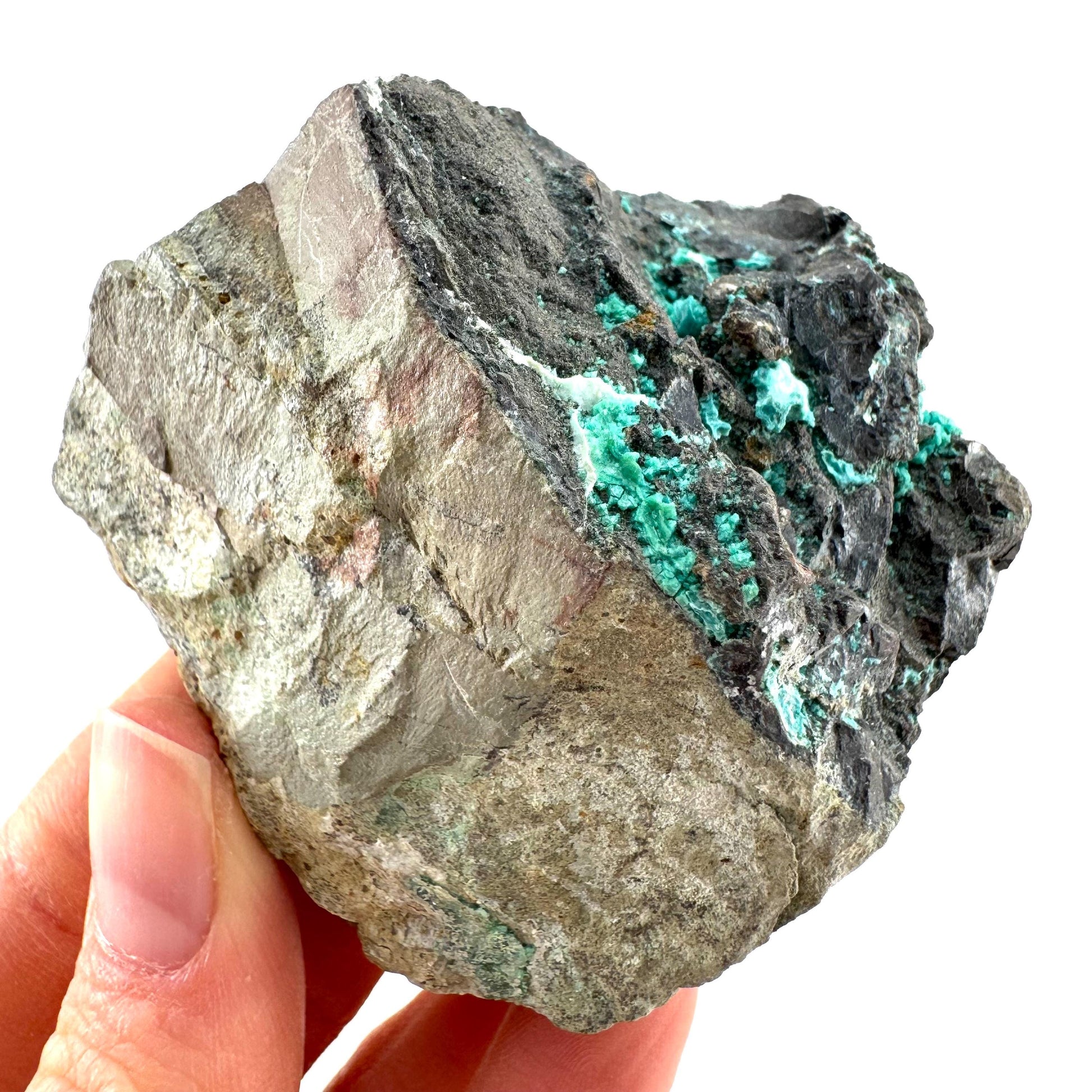 Chrysocolla / Gem Silica (DR Congo) | botryoidal chrysocolla crystal, mineral specimen