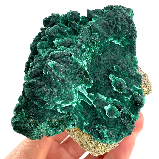 Fibrous Malachite (DR Congo) | raw green malachite crystal, mineral specimen