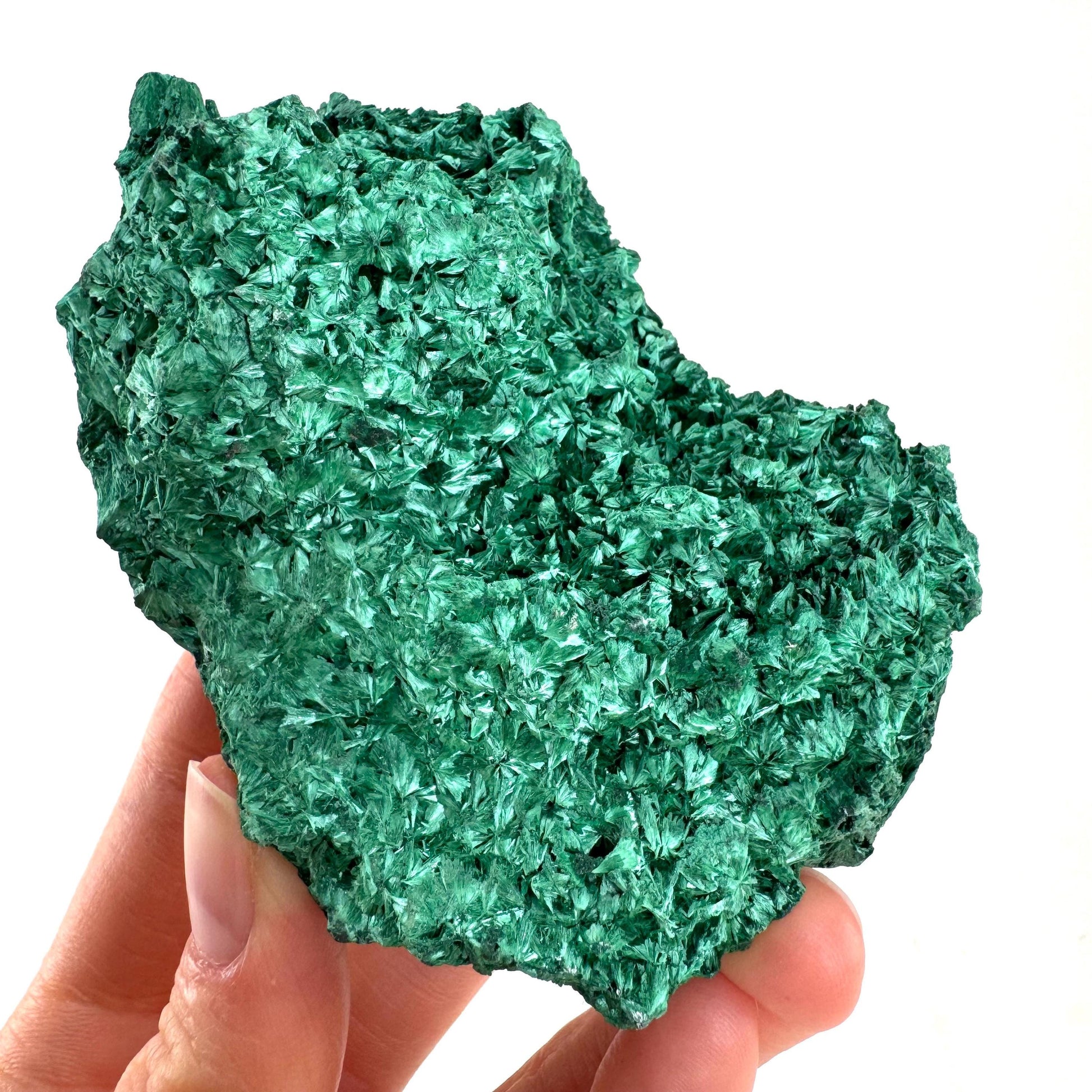 Fibrous Malachite (DR Congo) | raw green malachite crystal, mineral specimen