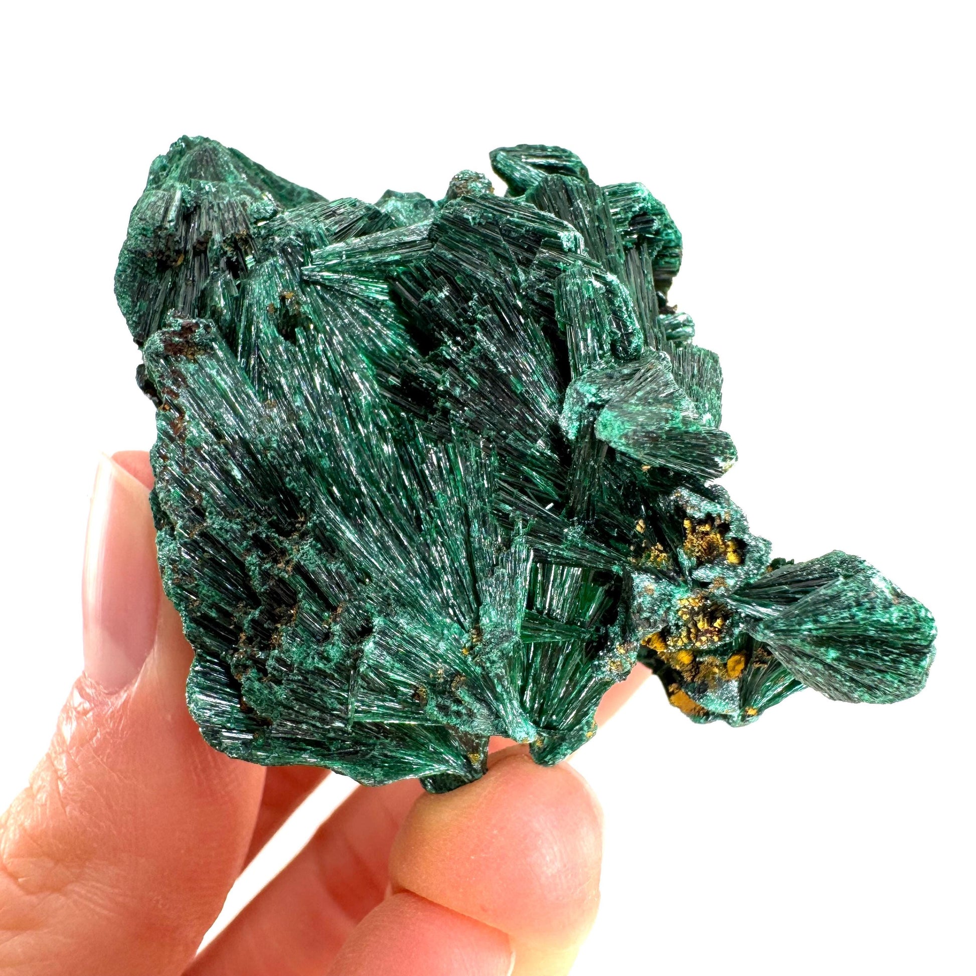 Fibrous Malachite (DR Congo) | raw green malachite crystal, mineral specimen