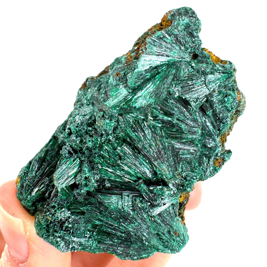 Fibrous Malachite (DR Congo) | raw green malachite crystal, mineral specimen