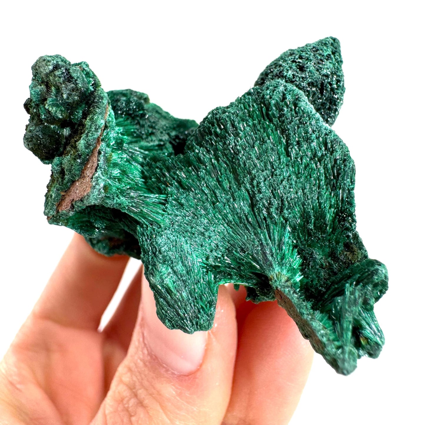 Fibrous Malachite (DR Congo) | raw green malachite crystal, mineral specimen