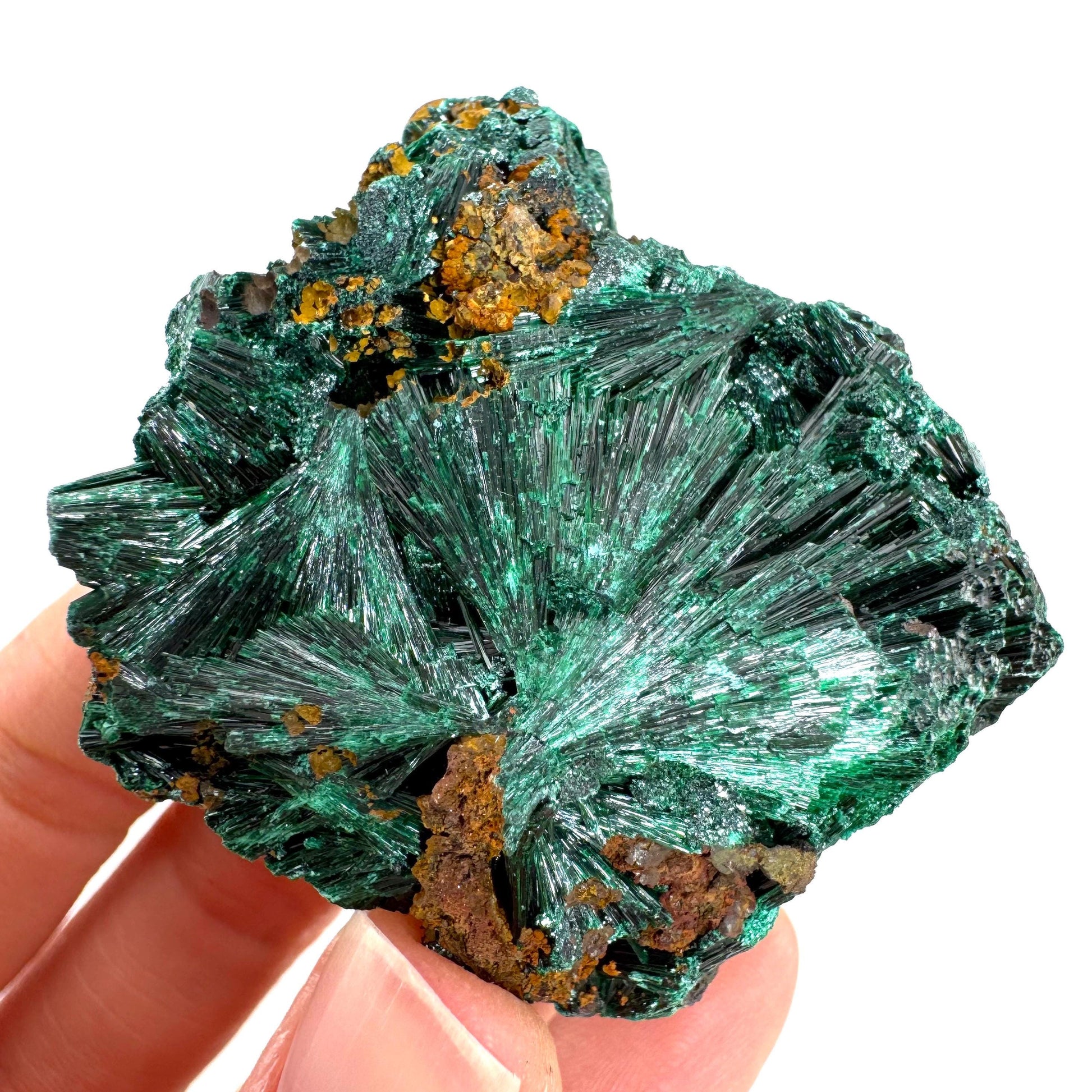 Fibrous Malachite (DR Congo) | raw green malachite crystal, mineral specimen