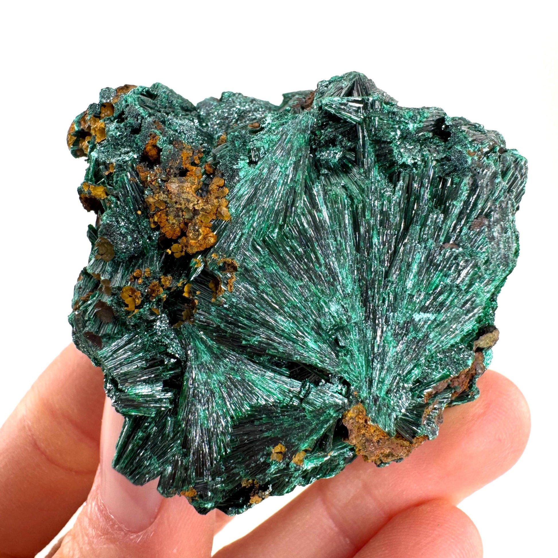 Fibrous Malachite (DR Congo) | raw green malachite crystal, mineral specimen