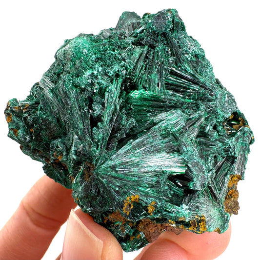 Fibrous Malachite (DR Congo) | raw green malachite crystal, mineral specimen