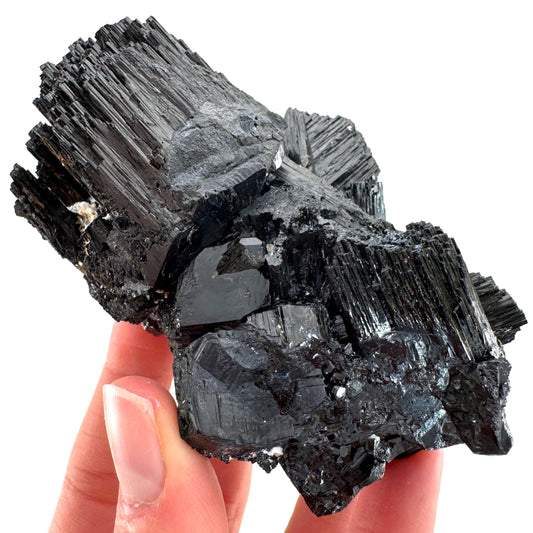 Raw Black Tourmaline Crystal Cluster | Namibia Protection Stone