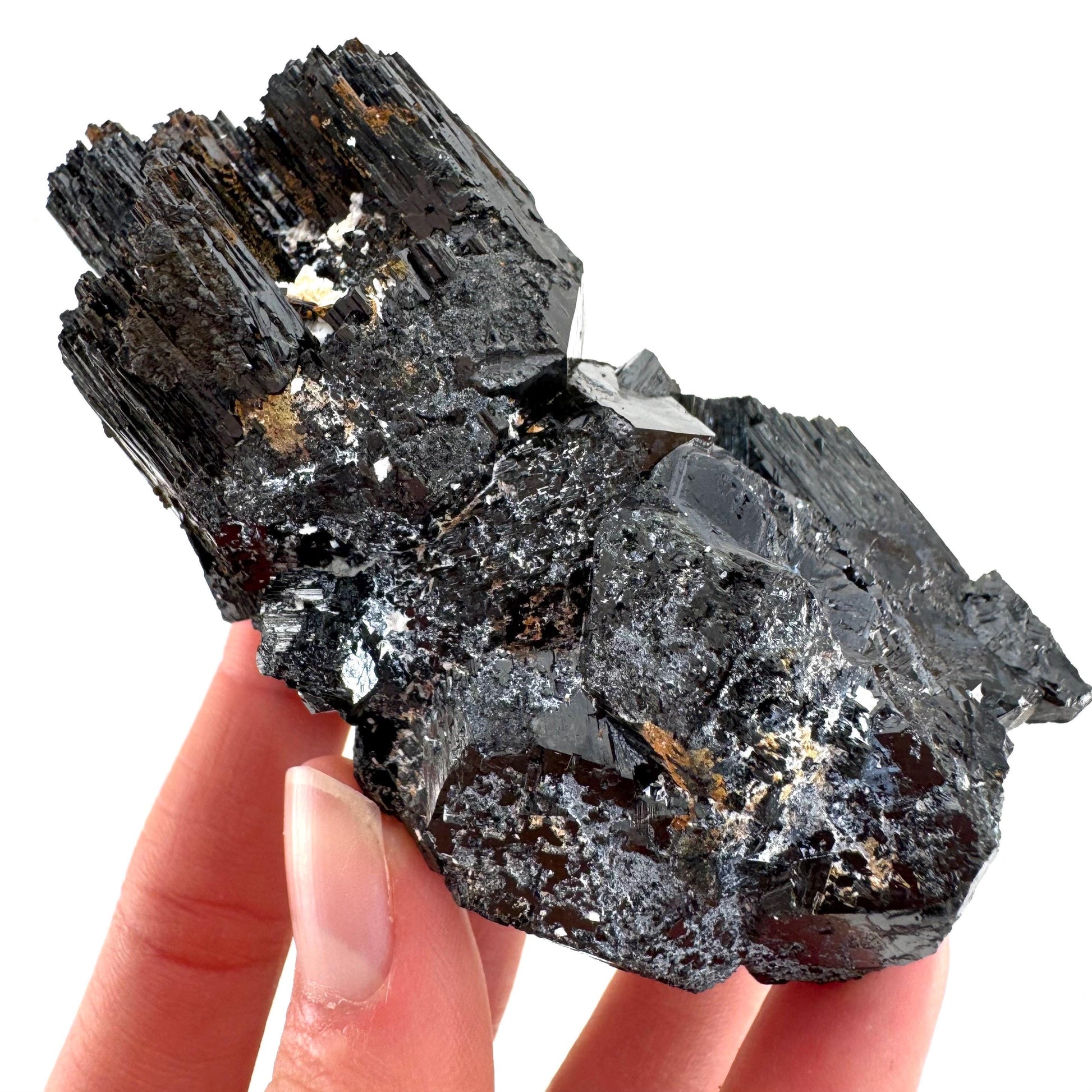 Raw Black Tourmaline Crystal Cluster | Namibia Protection Stone