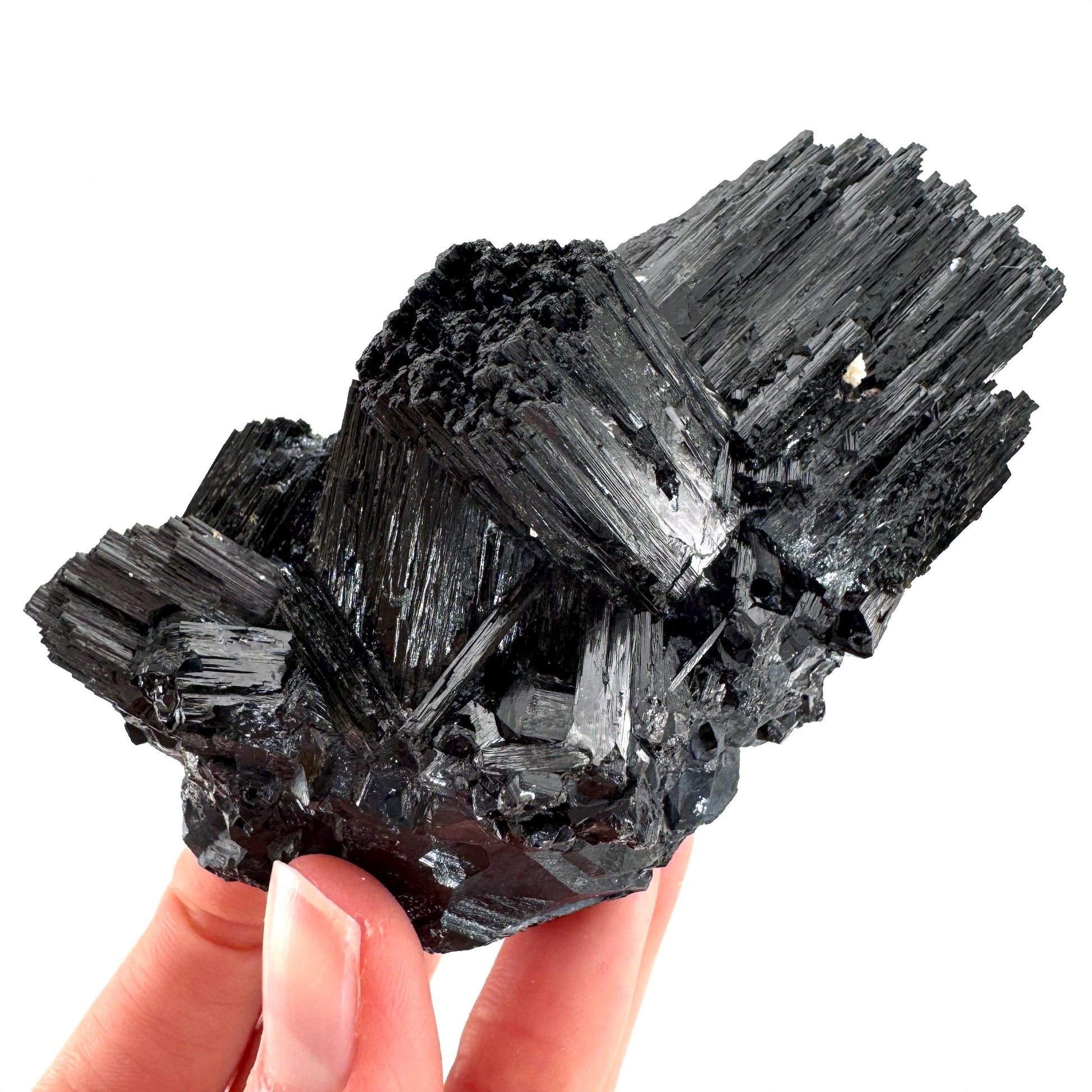Raw Black Tourmaline Crystal Cluster | Namibia Protection Stone