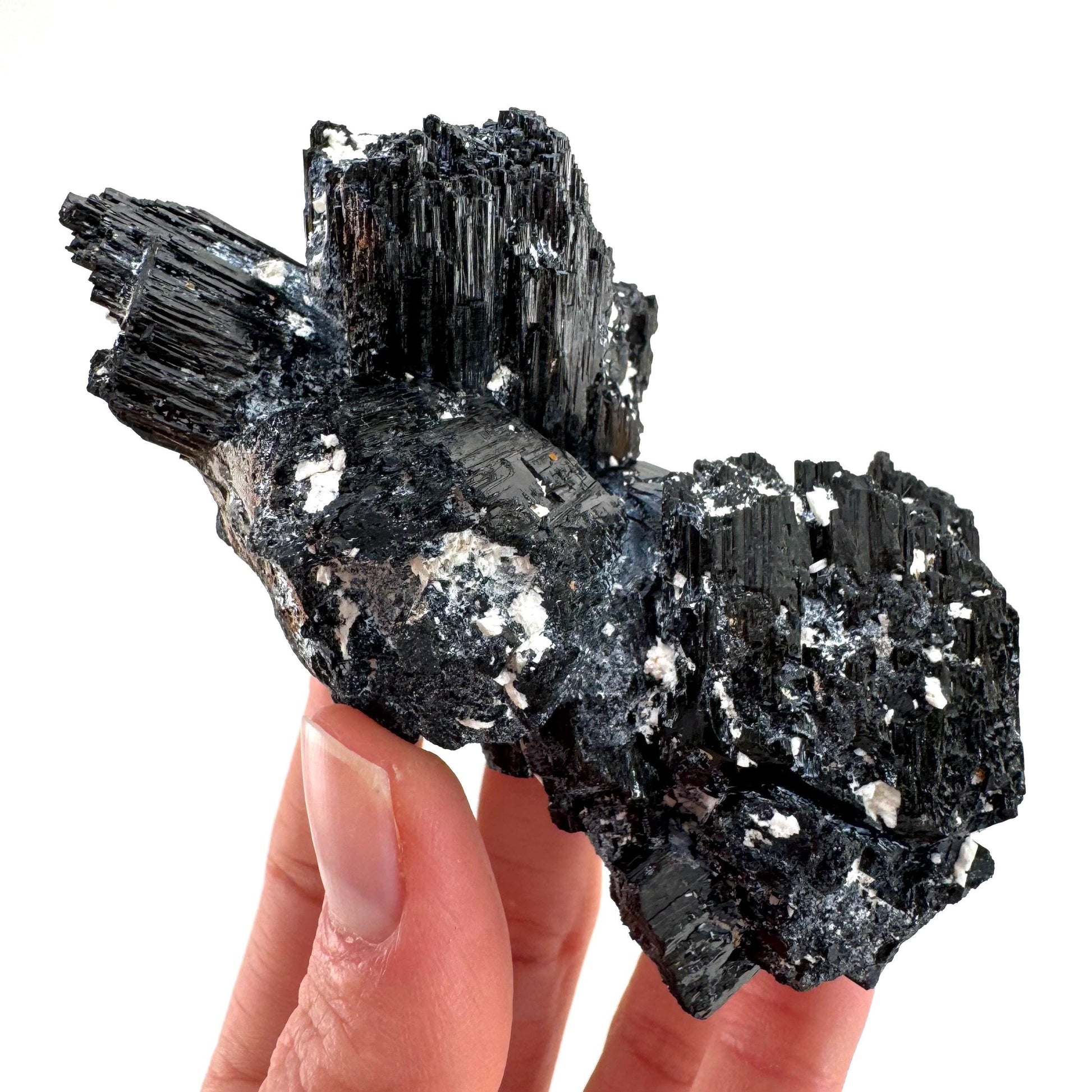 Raw Black Tourmaline Crystal Cluster | Namibia Protection Stone