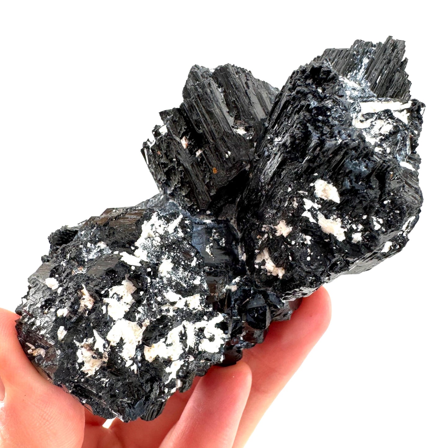 Raw Black Tourmaline Crystal Cluster | Namibia Protection Stone