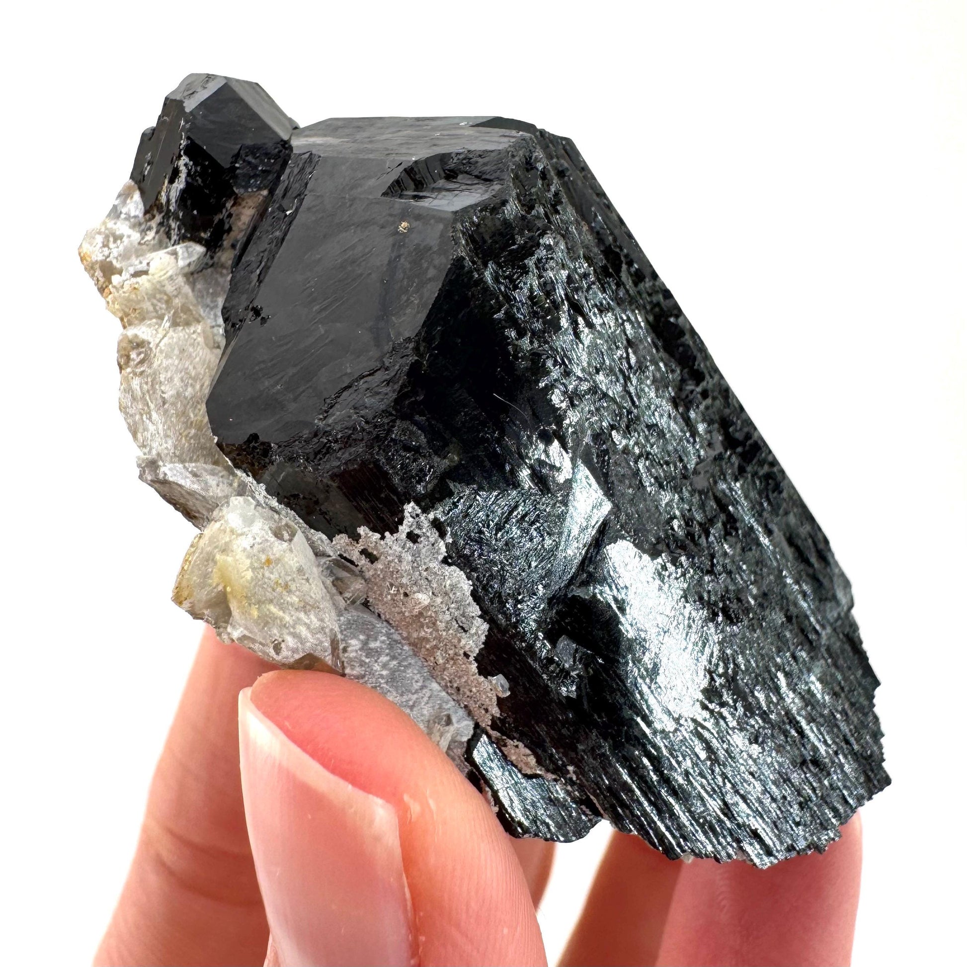 Black Tourmaline Crystal Cluster | Namibian Raw Schorl Protection Stone