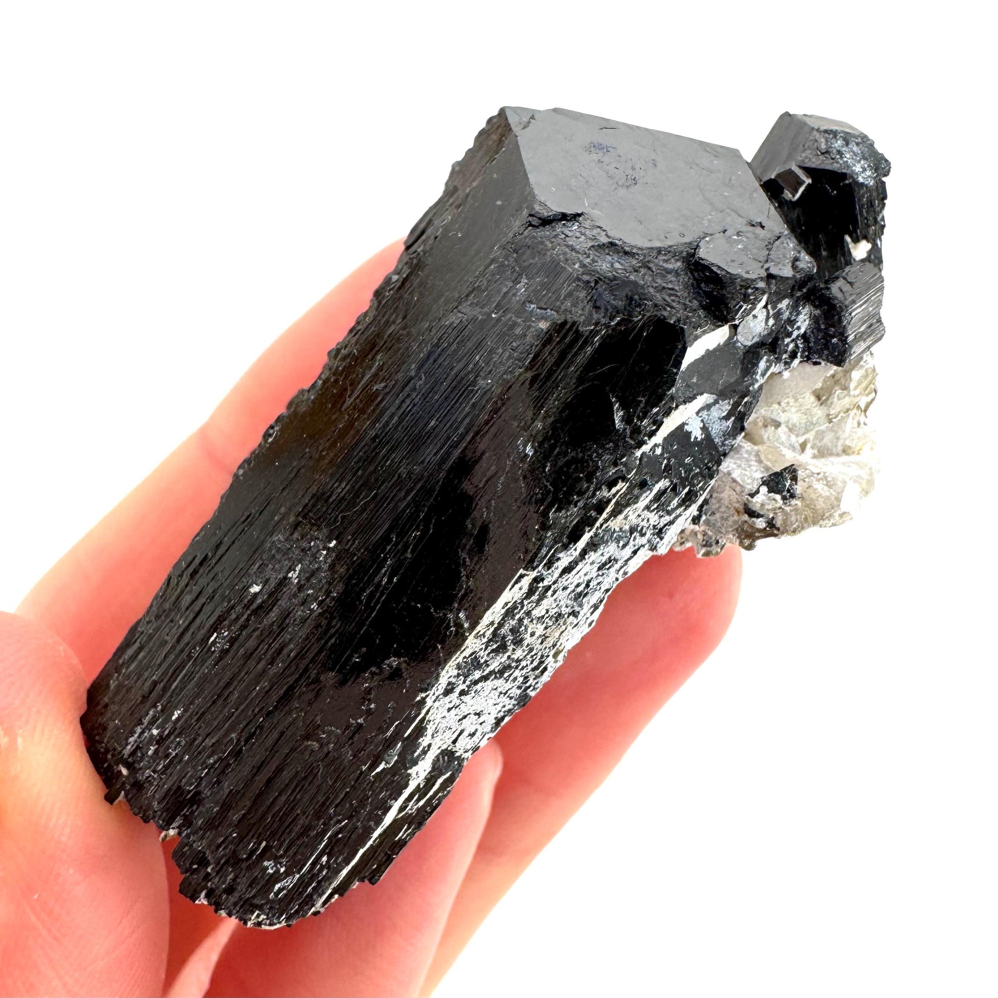 Black Tourmaline Crystal Cluster | Namibian Raw Schorl Protection Stone