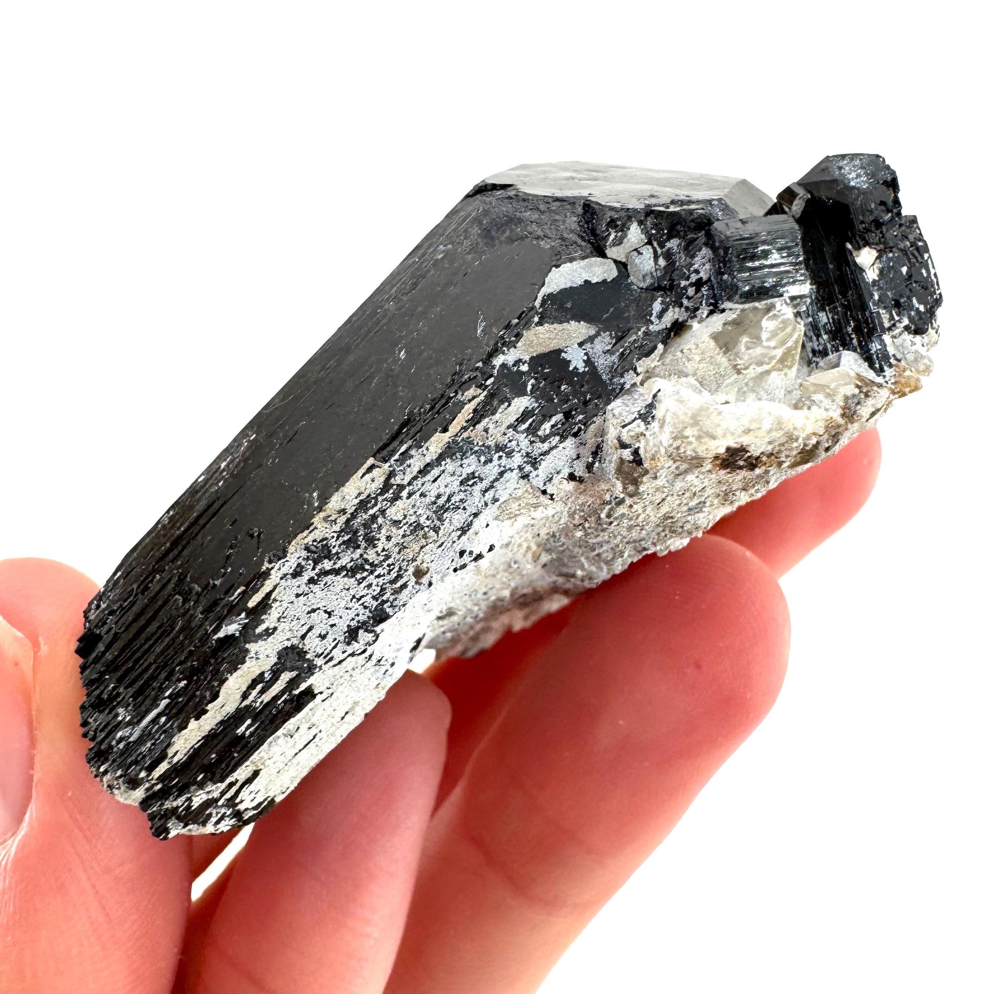 Black Tourmaline Crystal Cluster | Namibian Raw Schorl Protection Stone