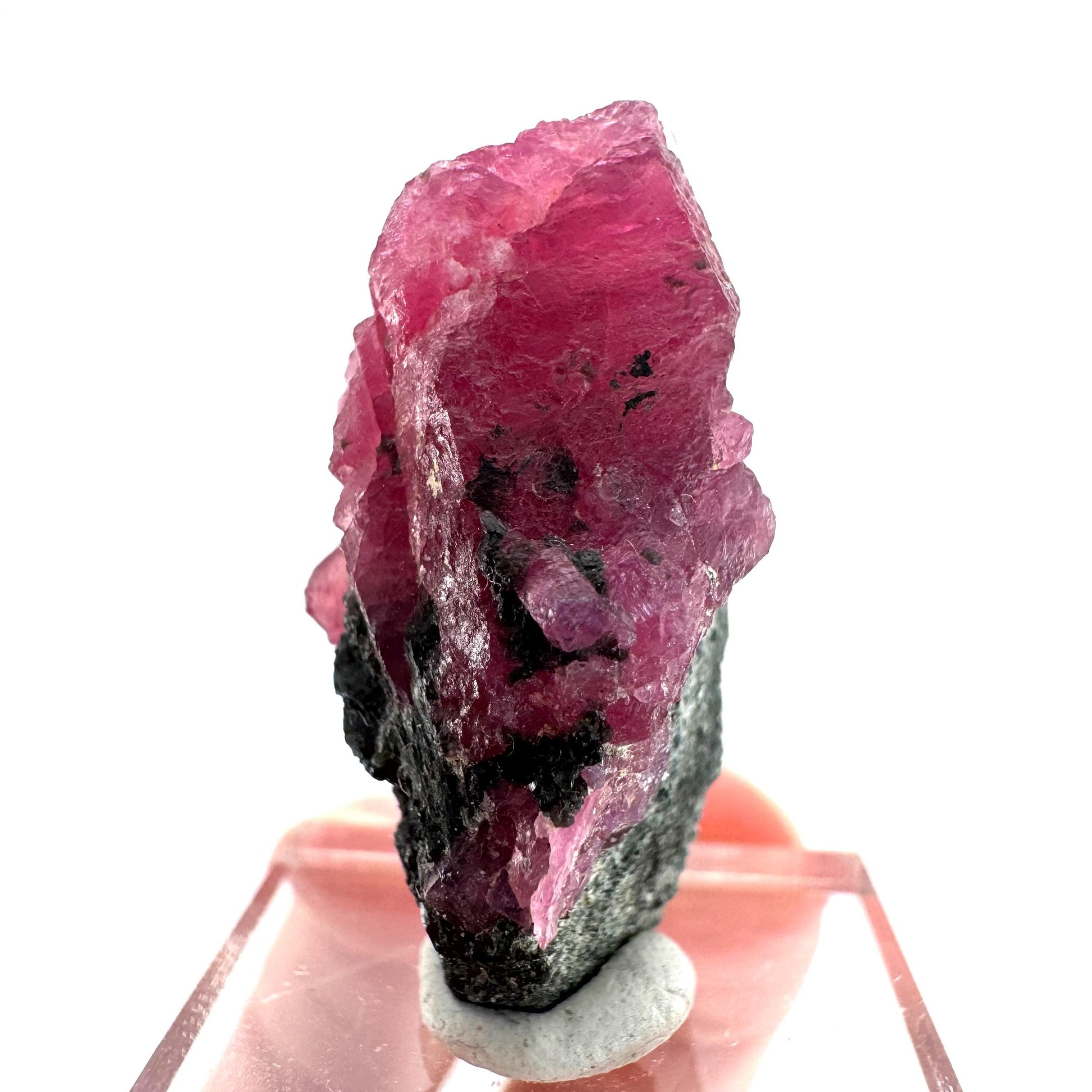 Ruby on Matrix | genuine raw red ruby crystal, natural mineral specimen