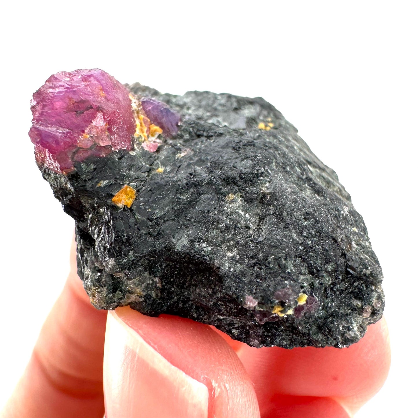 Ruby on Matrix | genuine raw red ruby crystal, natural mineral specimen