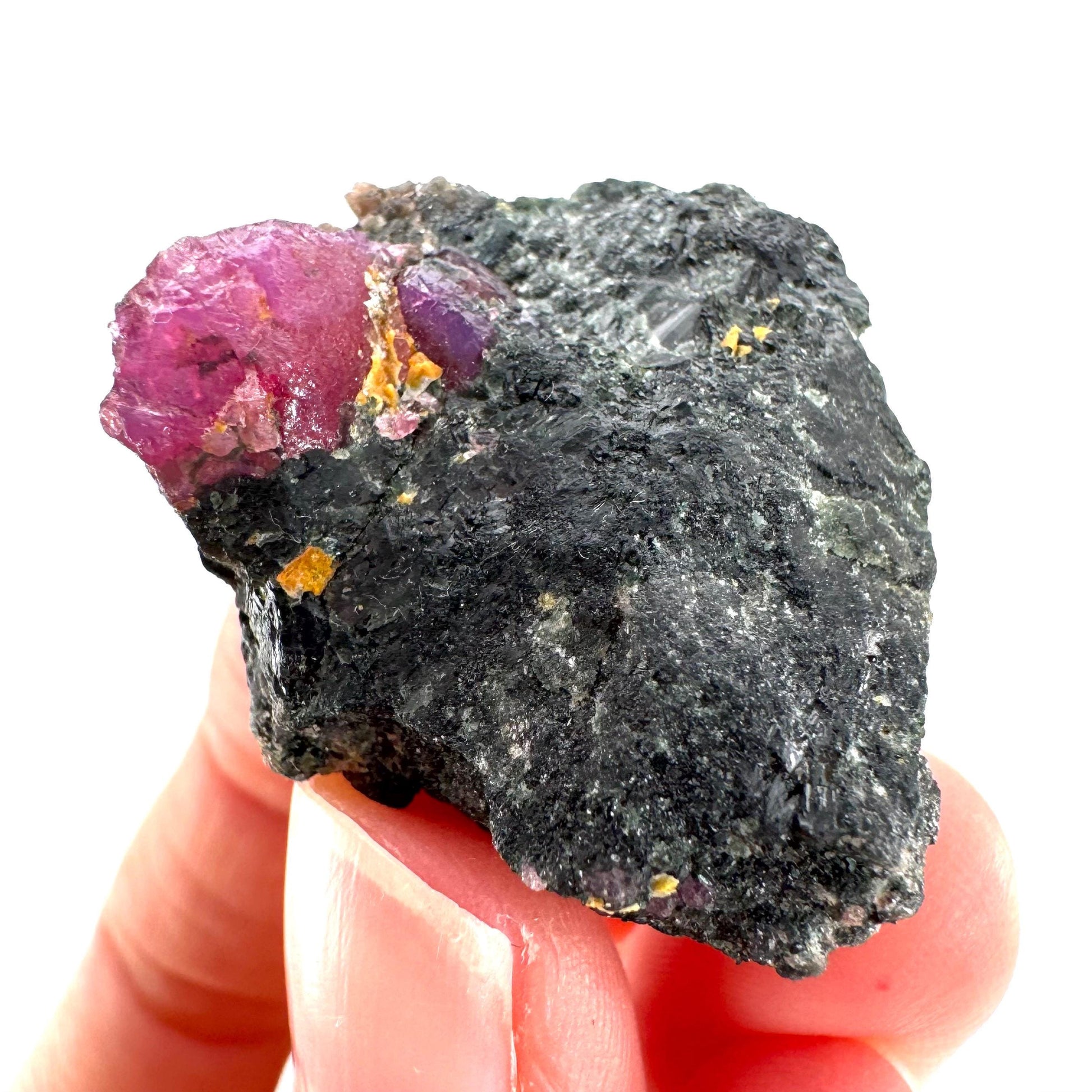 Ruby on Matrix | genuine raw red ruby crystal, natural mineral specimen